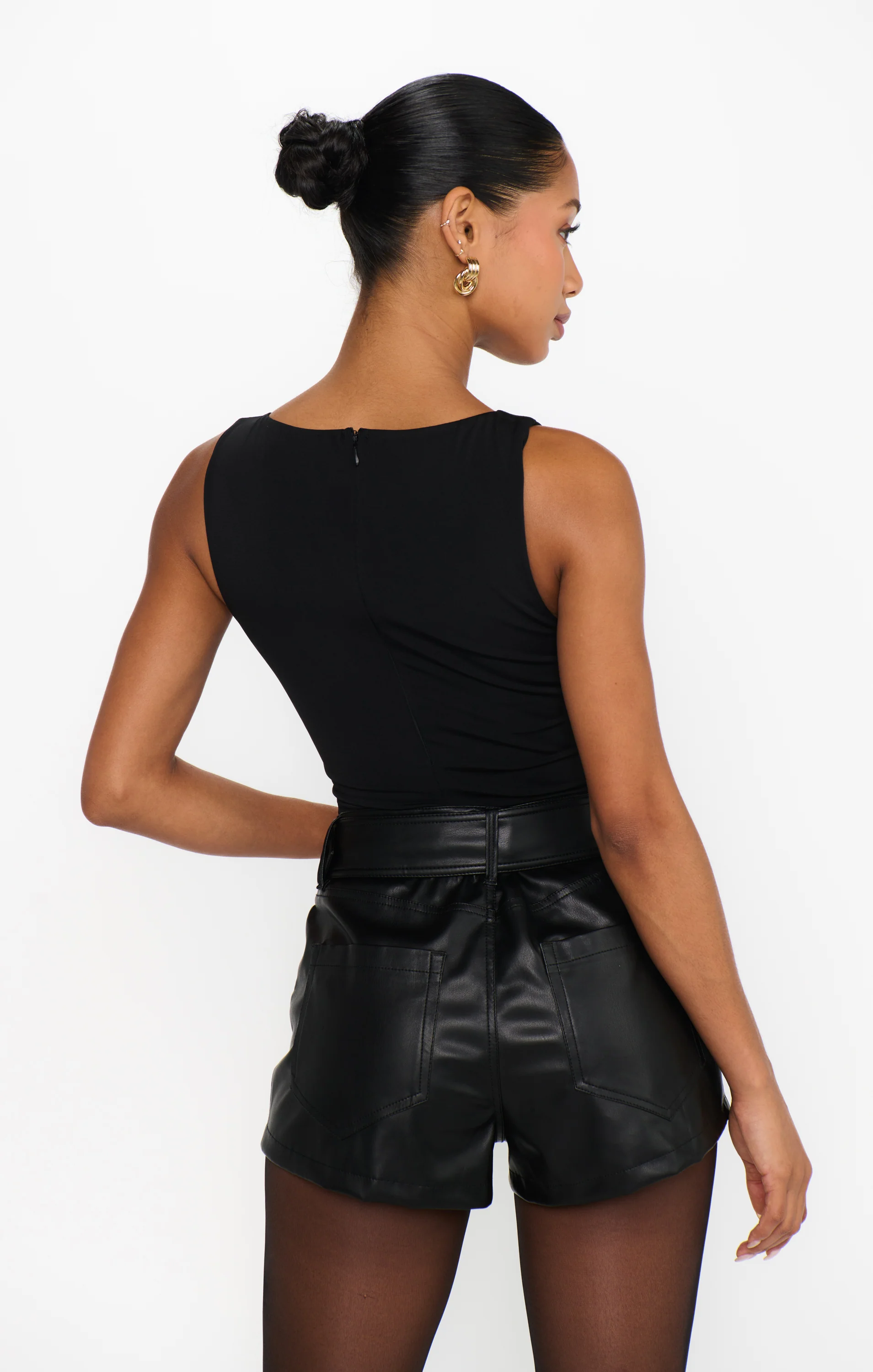 90s Bodysuit ~ Black Slinky Stretch - Image 6