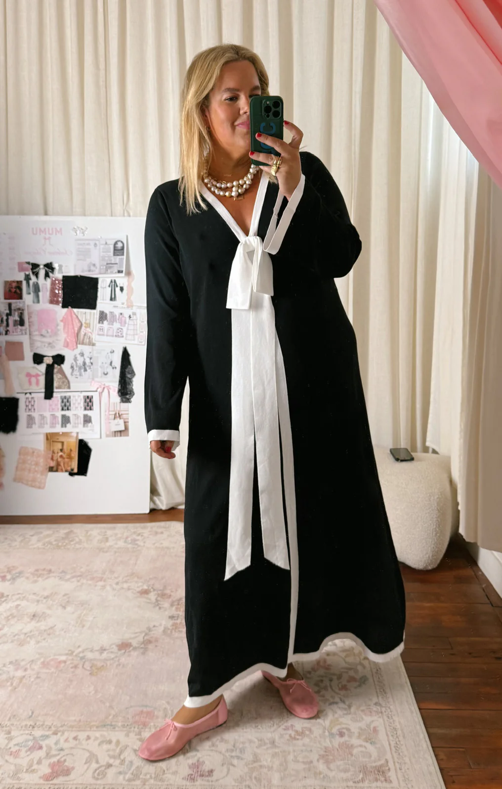 Balboa Dress ~ Black and White Contrast Knit - Image 3