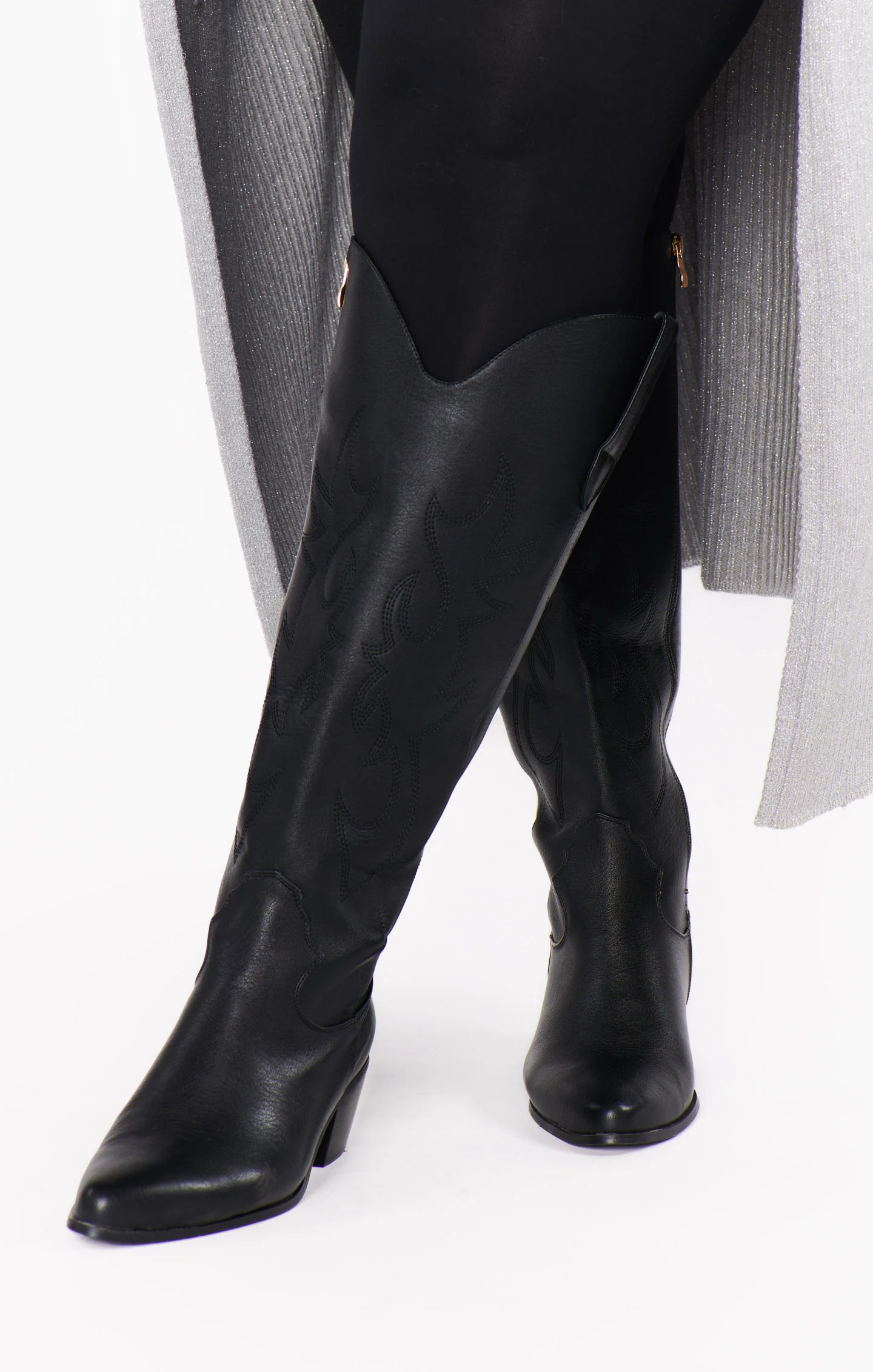 Billini Urson Extra Wide Calf Cowboy Boot ~ Black - Image 2