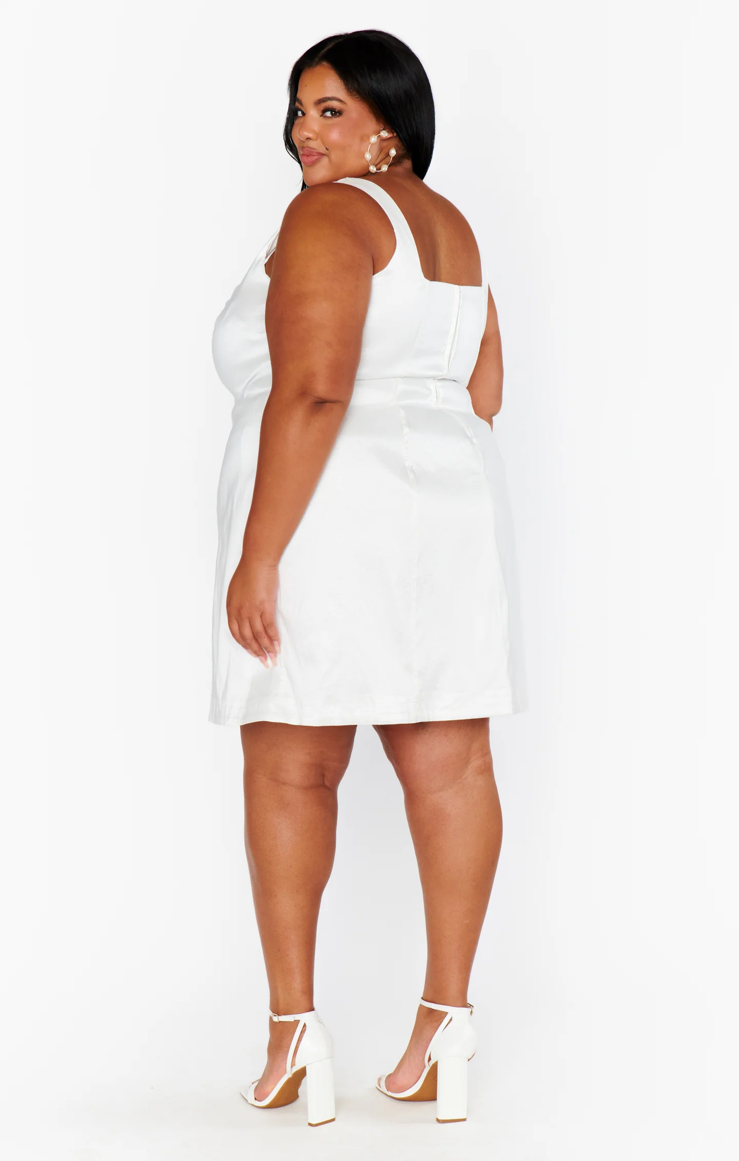 Camille Mini Dress ~ White Taffeta - Image 10