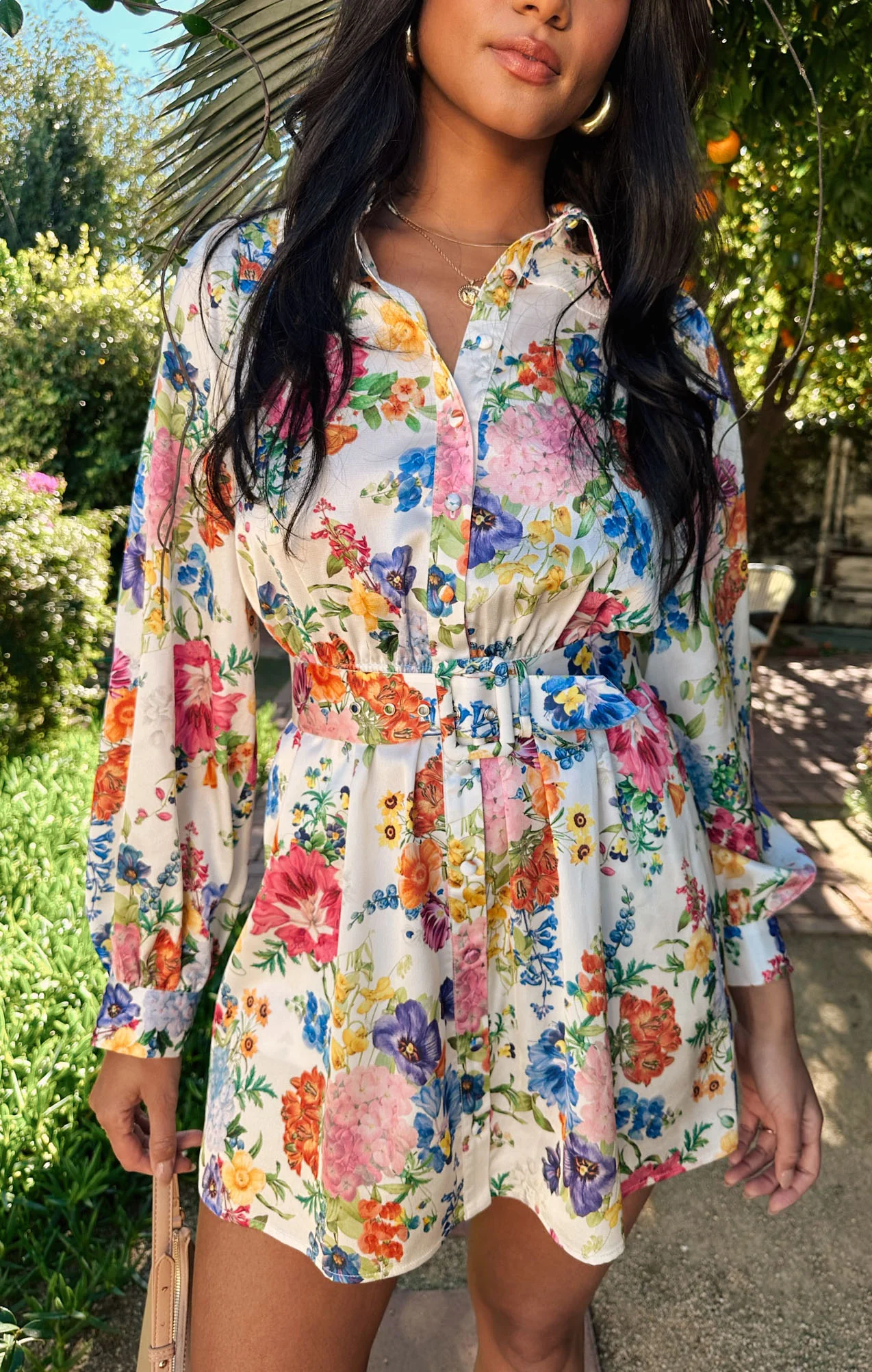 Carrie Collared Dress ~ Ivory Botanical Floral - Image 2