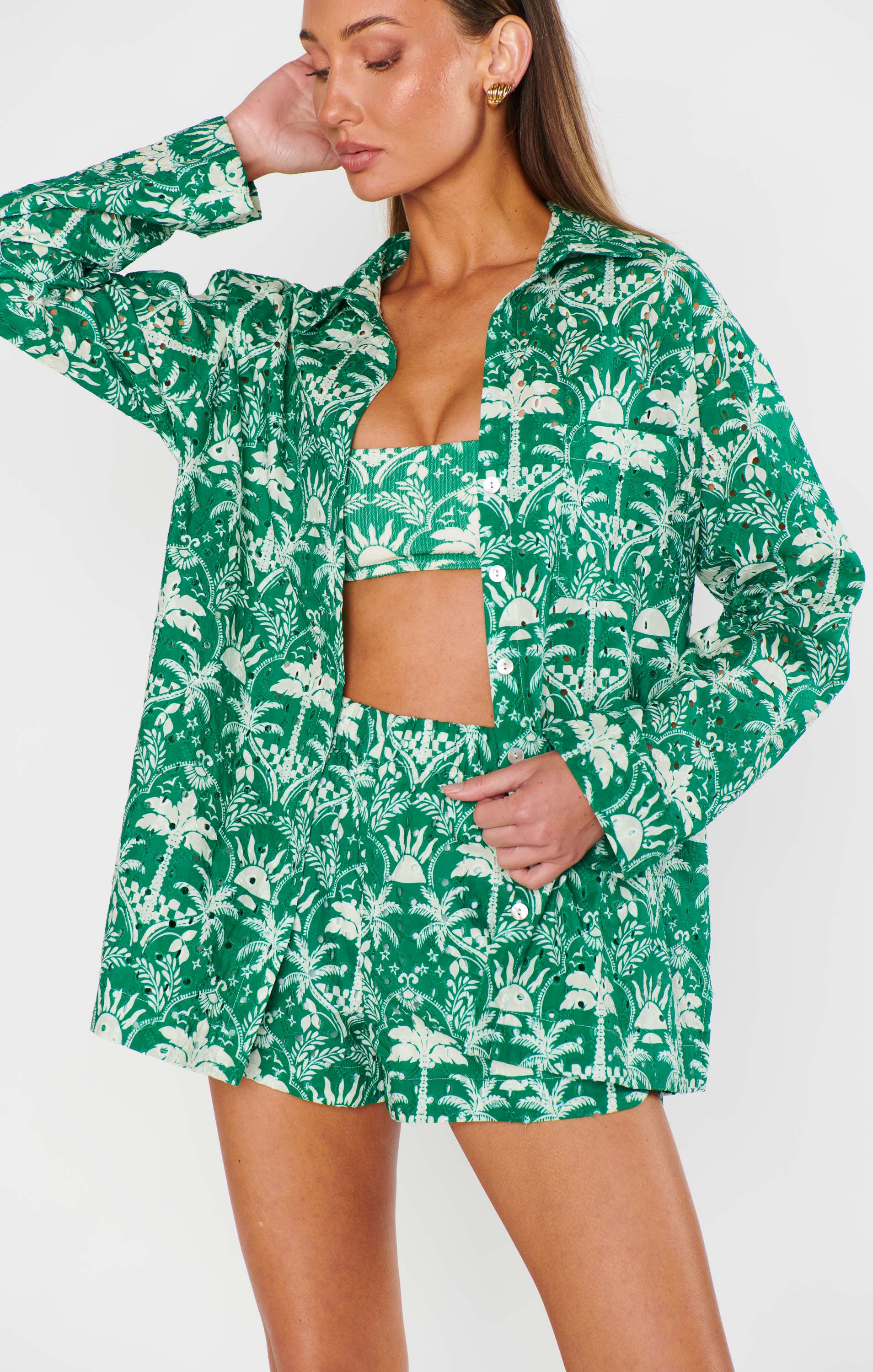 Carry On Button Down ~ Tiki Palms - Image 3