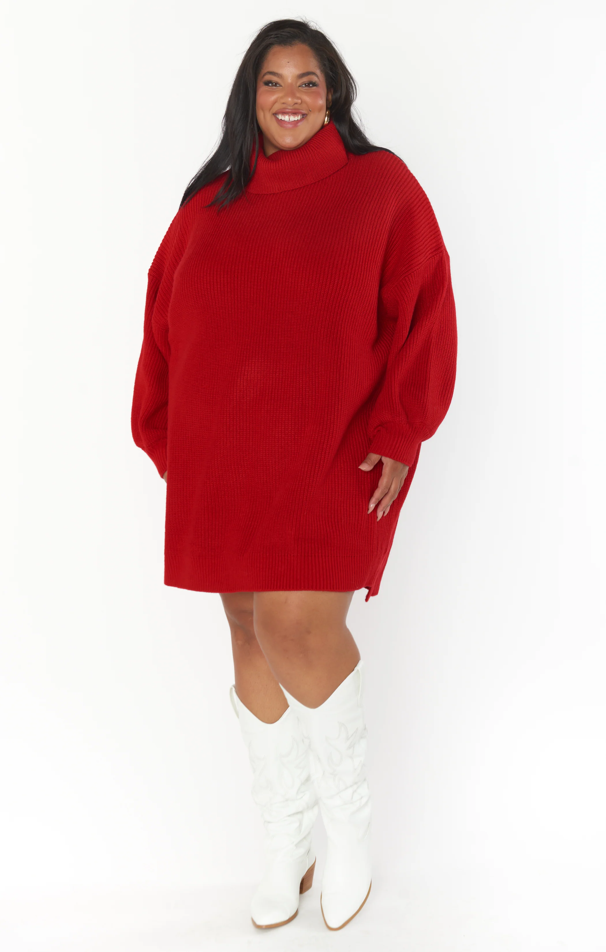 Chester Sweater Dress ~ Holly Red Knit - Image 2
