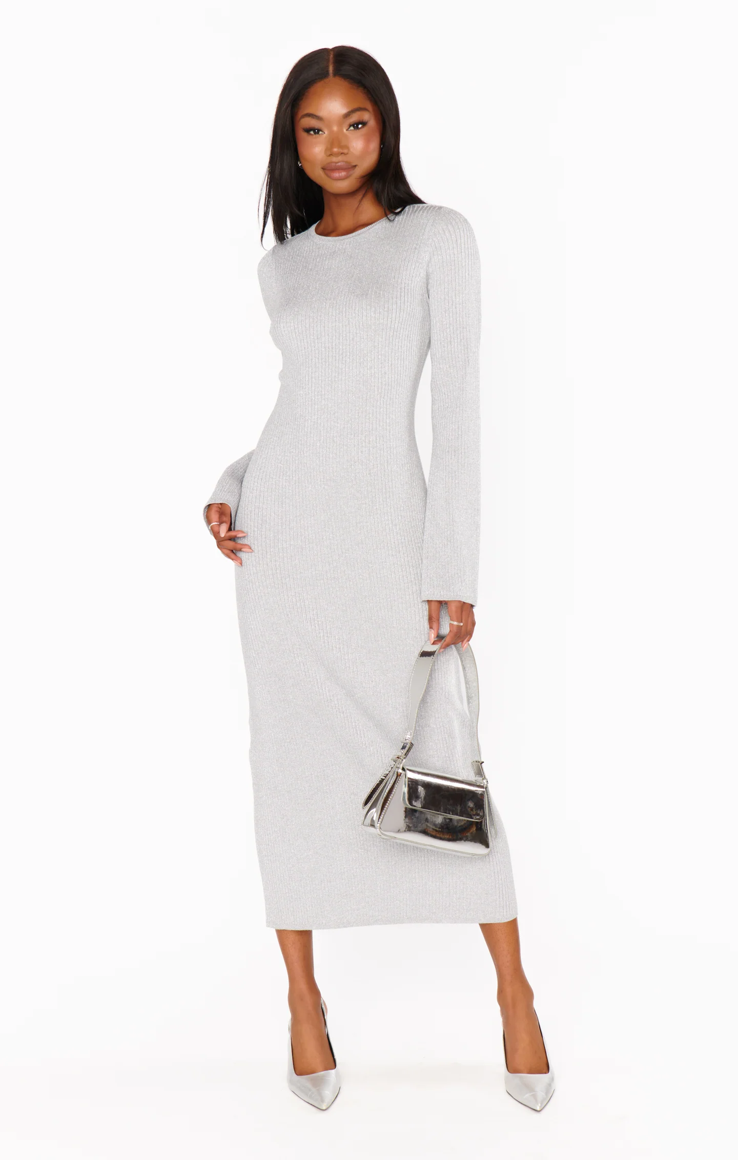 City Dress ~ Silver Shimmer Knit - Image 10