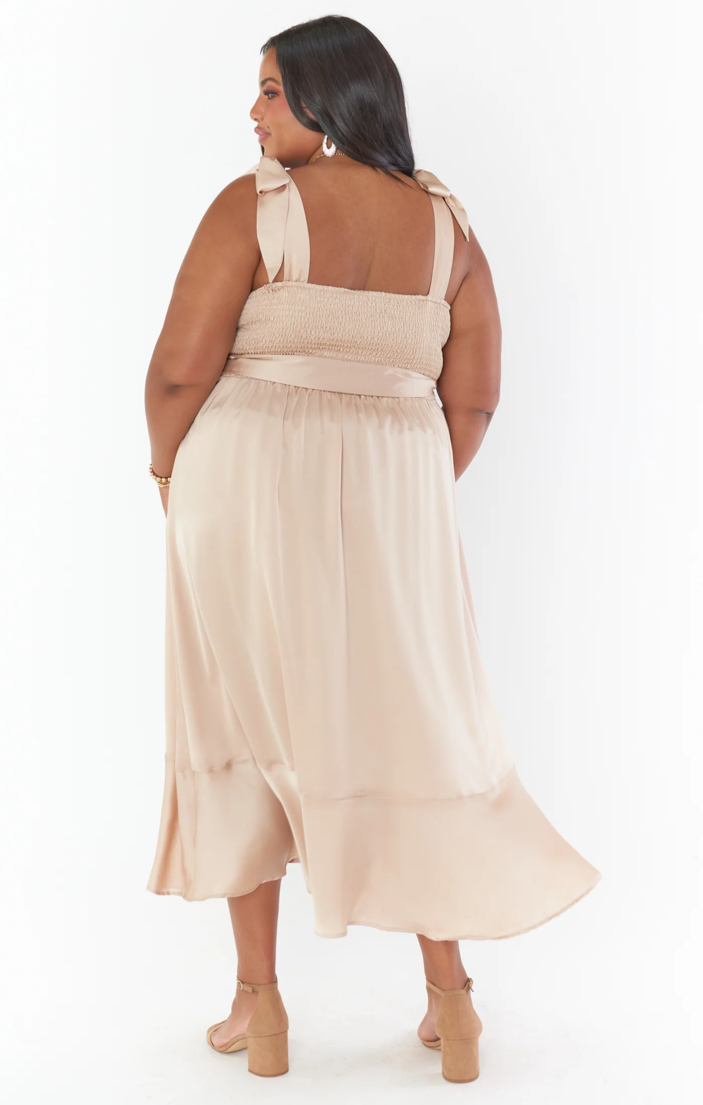 Claire Midi Dress ~ Champagne Luxe Satin - Image 13