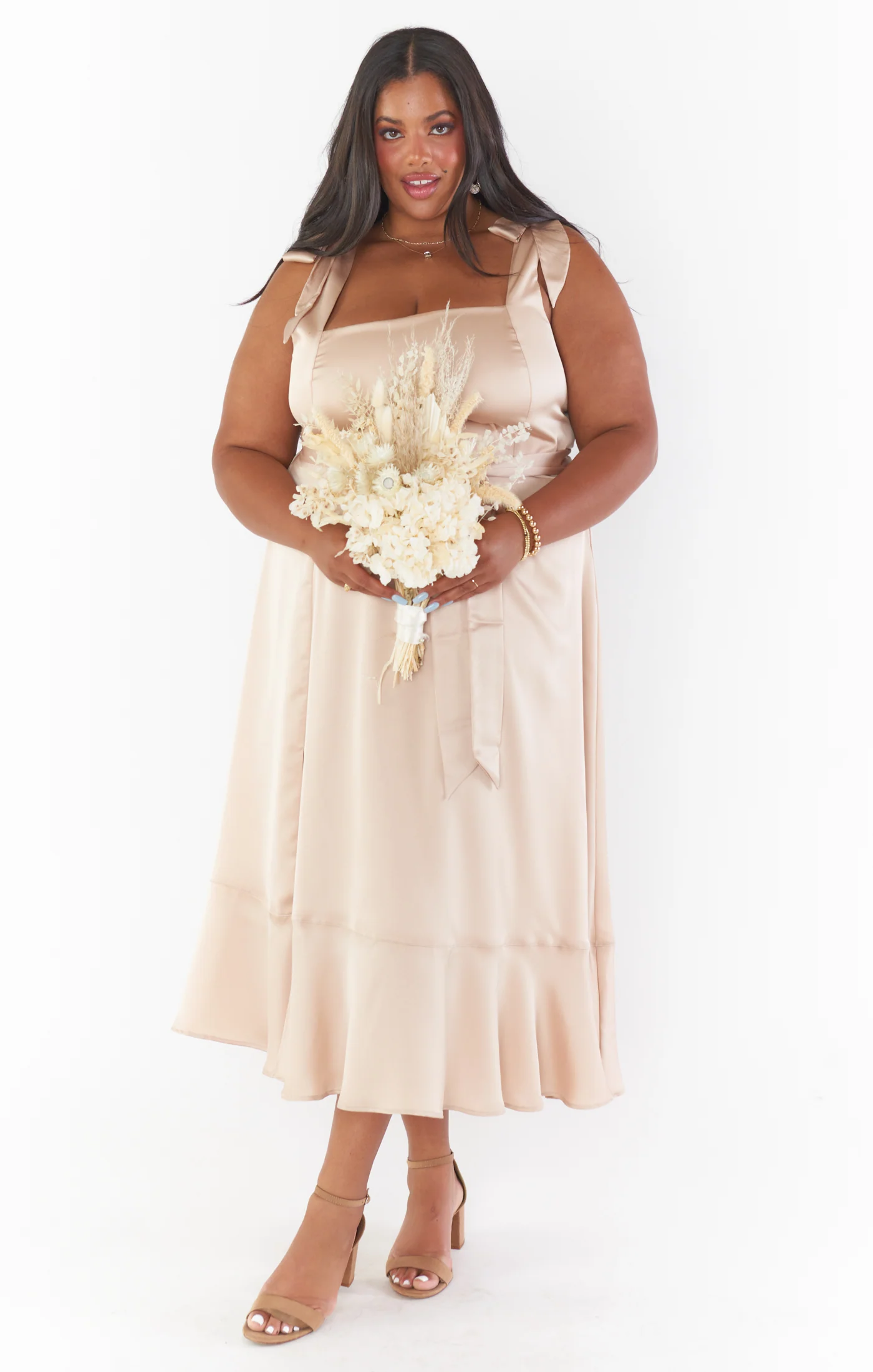 Claire Midi Dress ~ Champagne Luxe Satin - Image 17