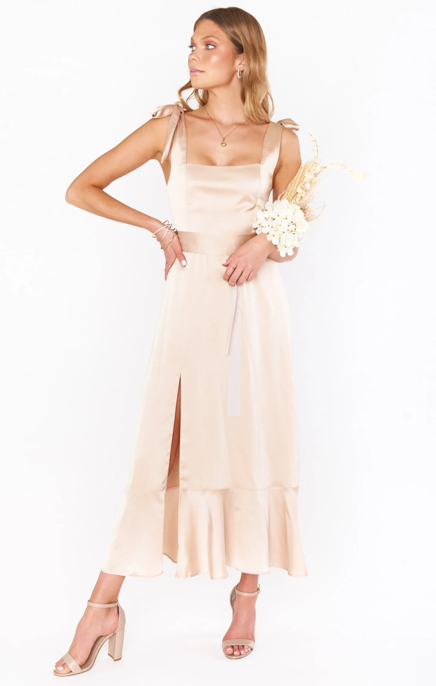 Claire Midi Dress ~ Champagne Luxe Satin - Image 23