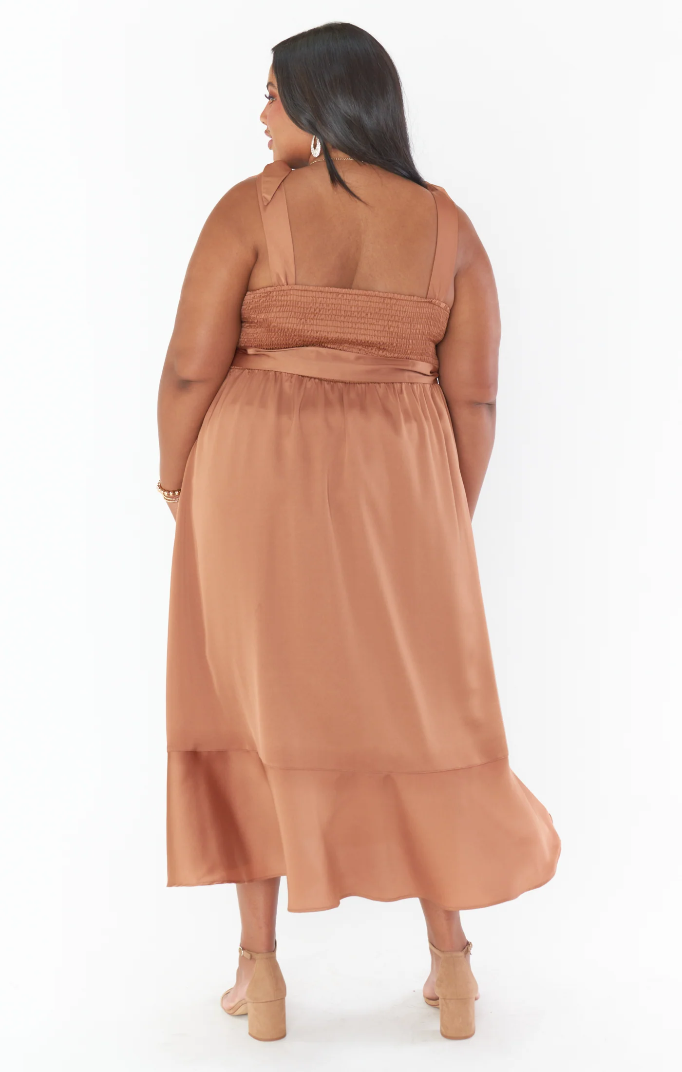 Claire Midi Dress ~ Copper Luxe Satin - Image 8