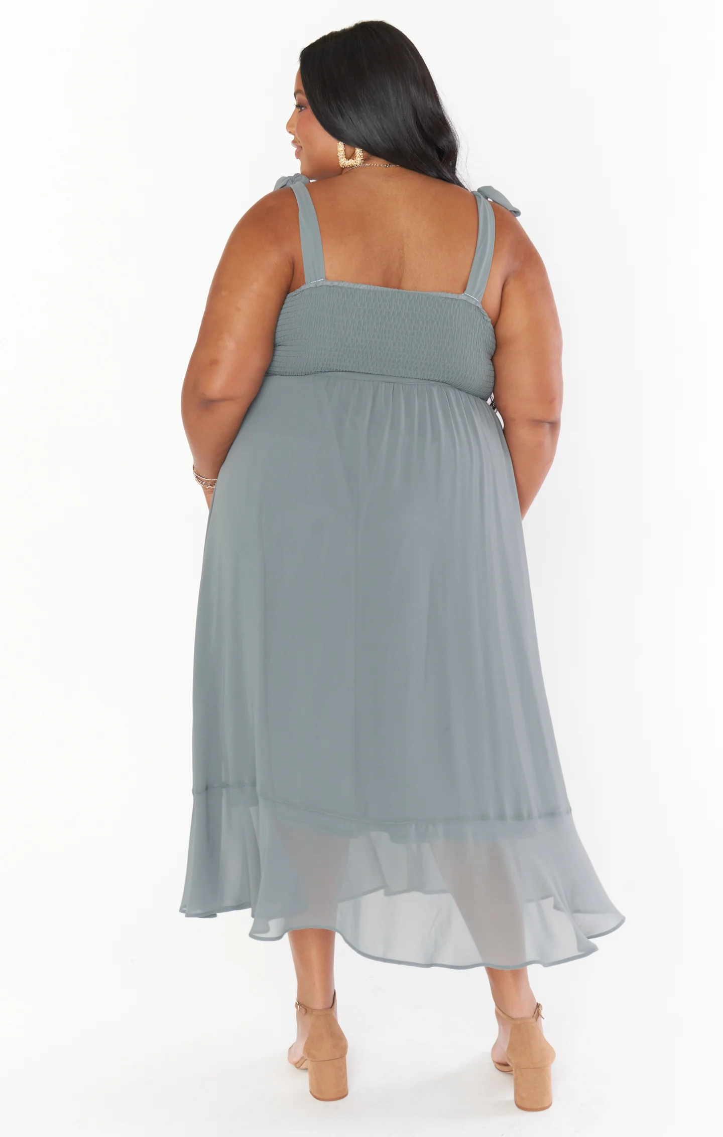 Claire Midi Dress ~ Deep Sage Chiffon - Image 9
