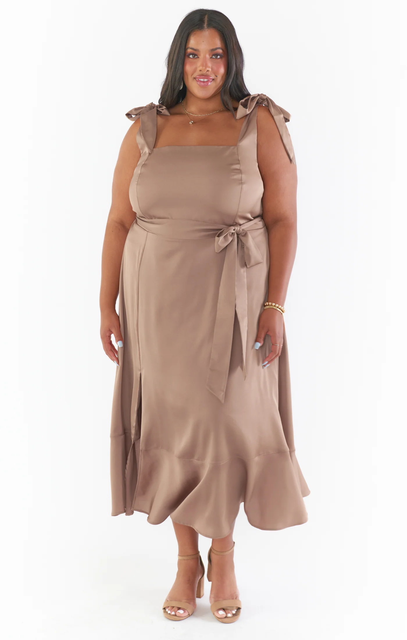 Claire Midi Dress ~ Dune Luxe Satin - Image 10