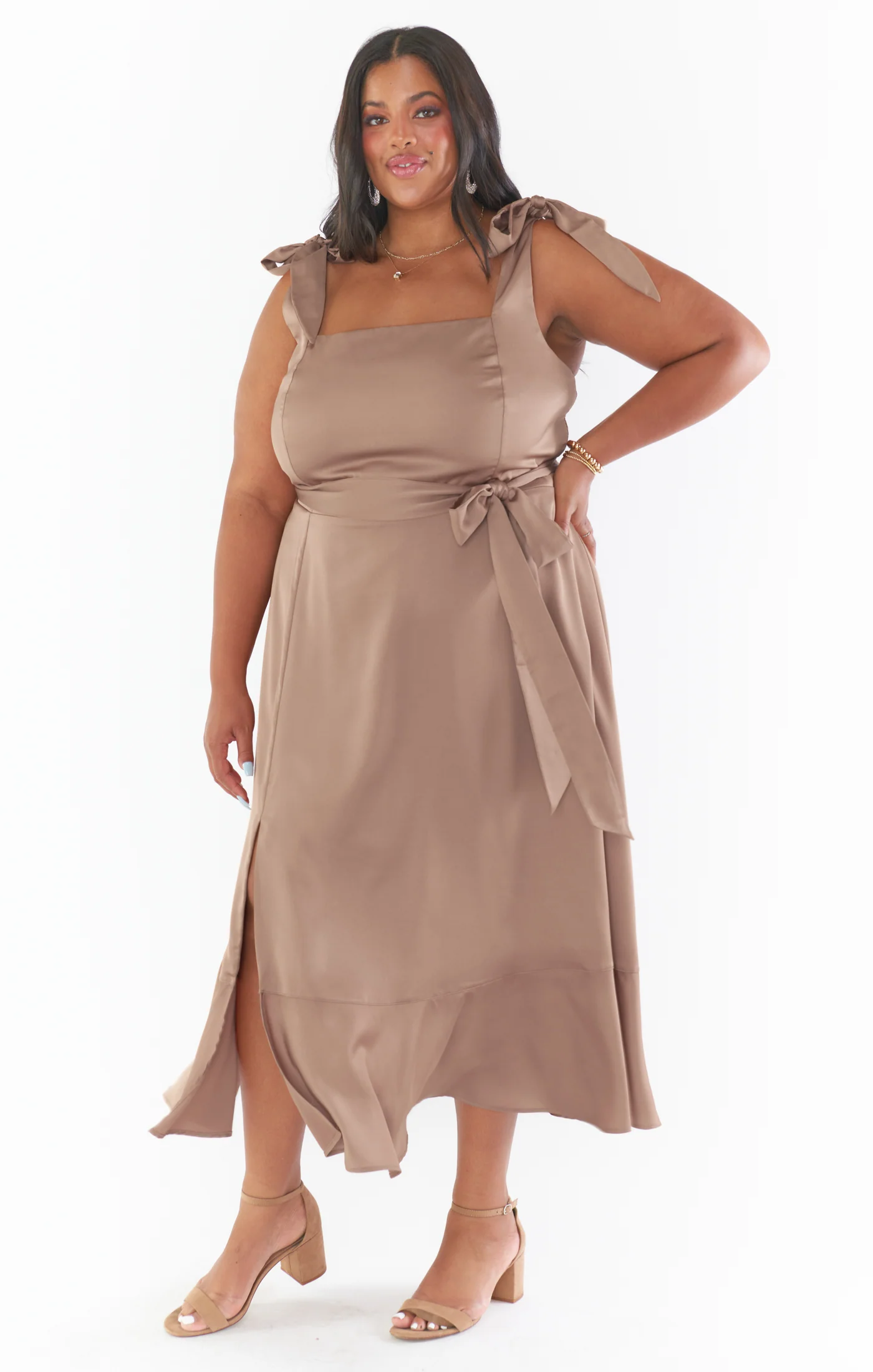 Claire Midi Dress ~ Dune Luxe Satin - Image 11