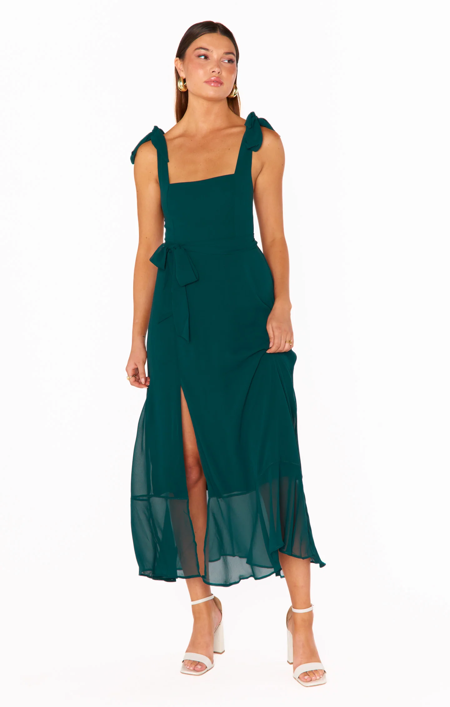 Claire Midi Dress ~ Emerald Chiffon - Image 20