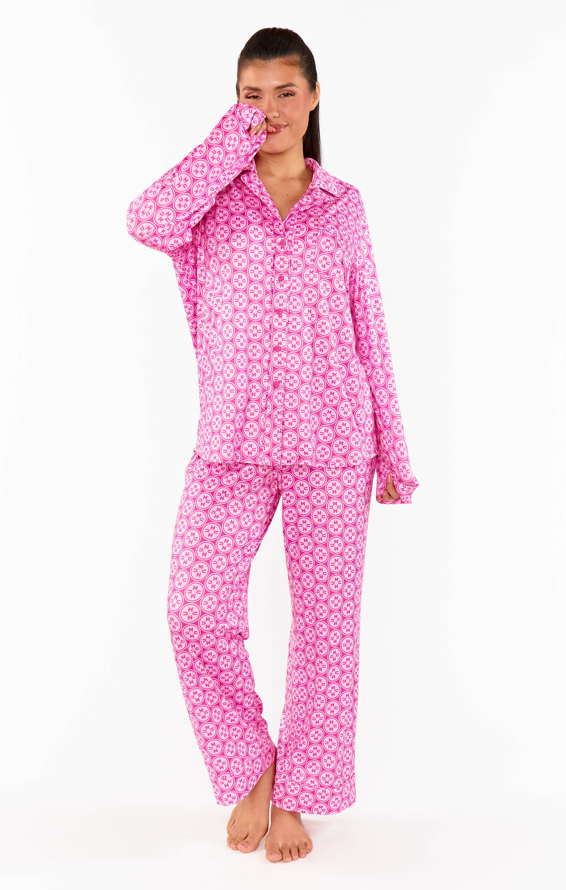 Classic PJ Set ~ Pink Mumu Logo Jersey - Image 14