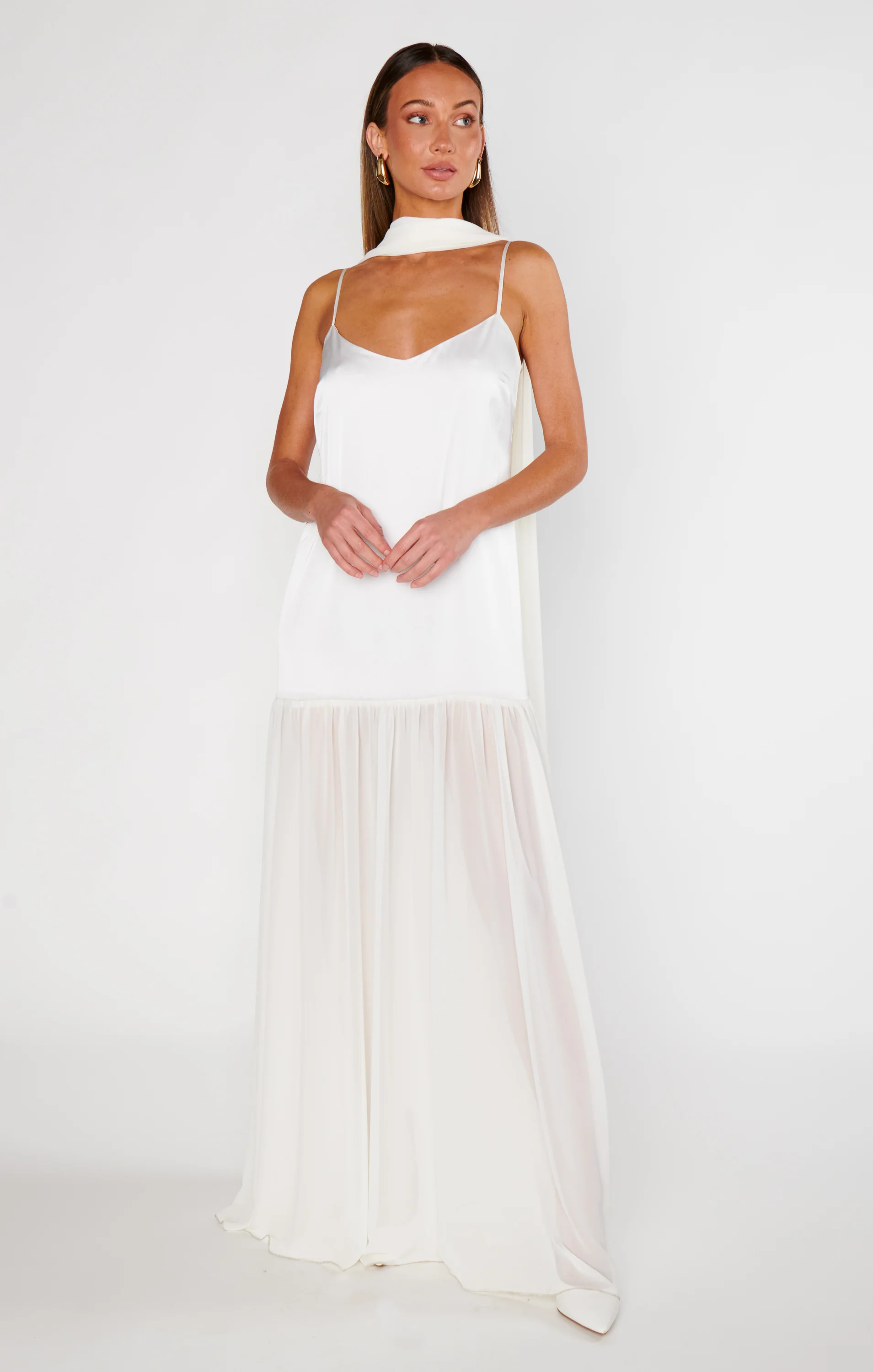 Dalia Maxi Dress ~ Ivory Luxe Satin - Image 4