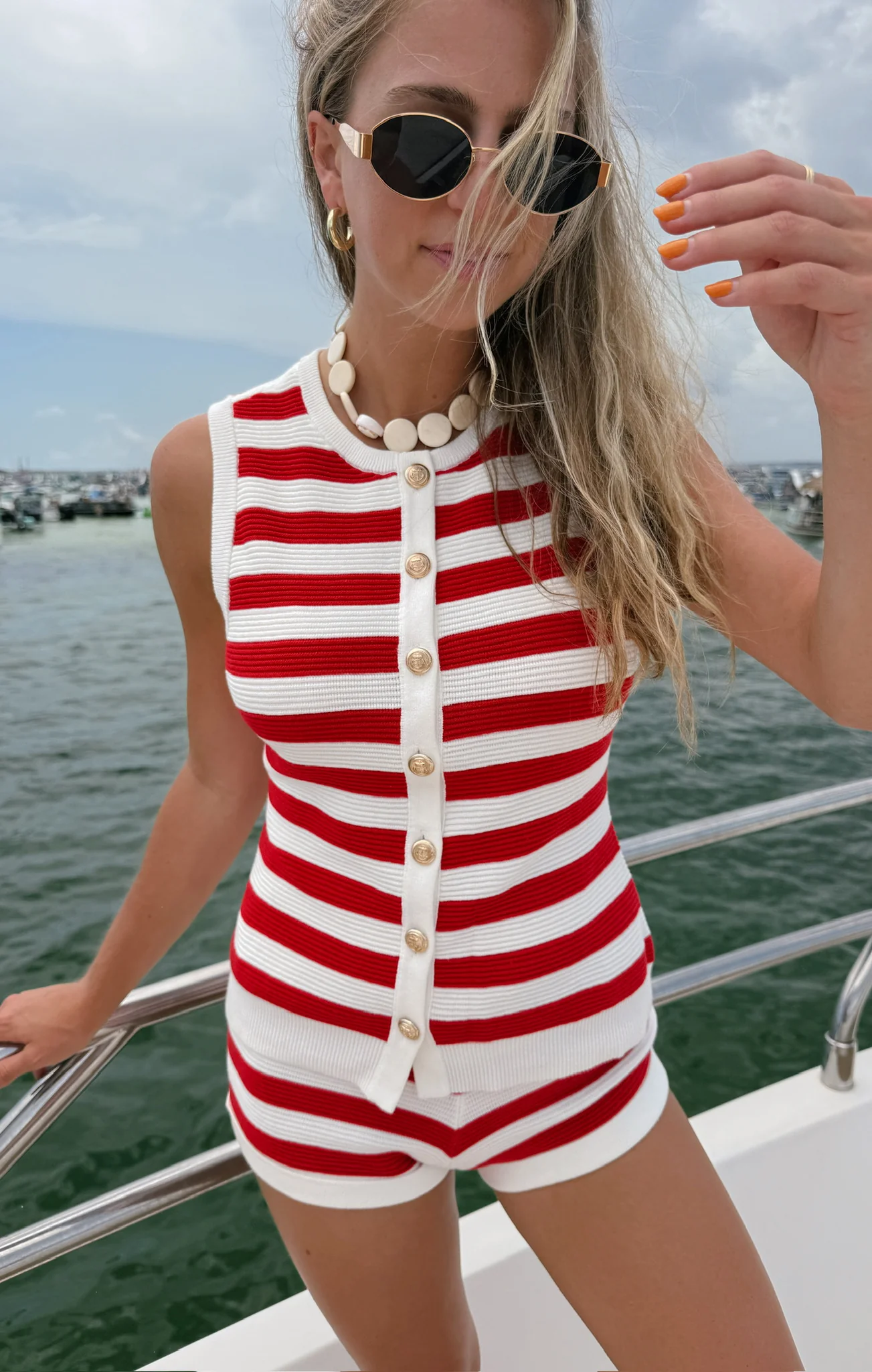 Devin Shorts ~ Red Stripe Delight Knit - Image 3