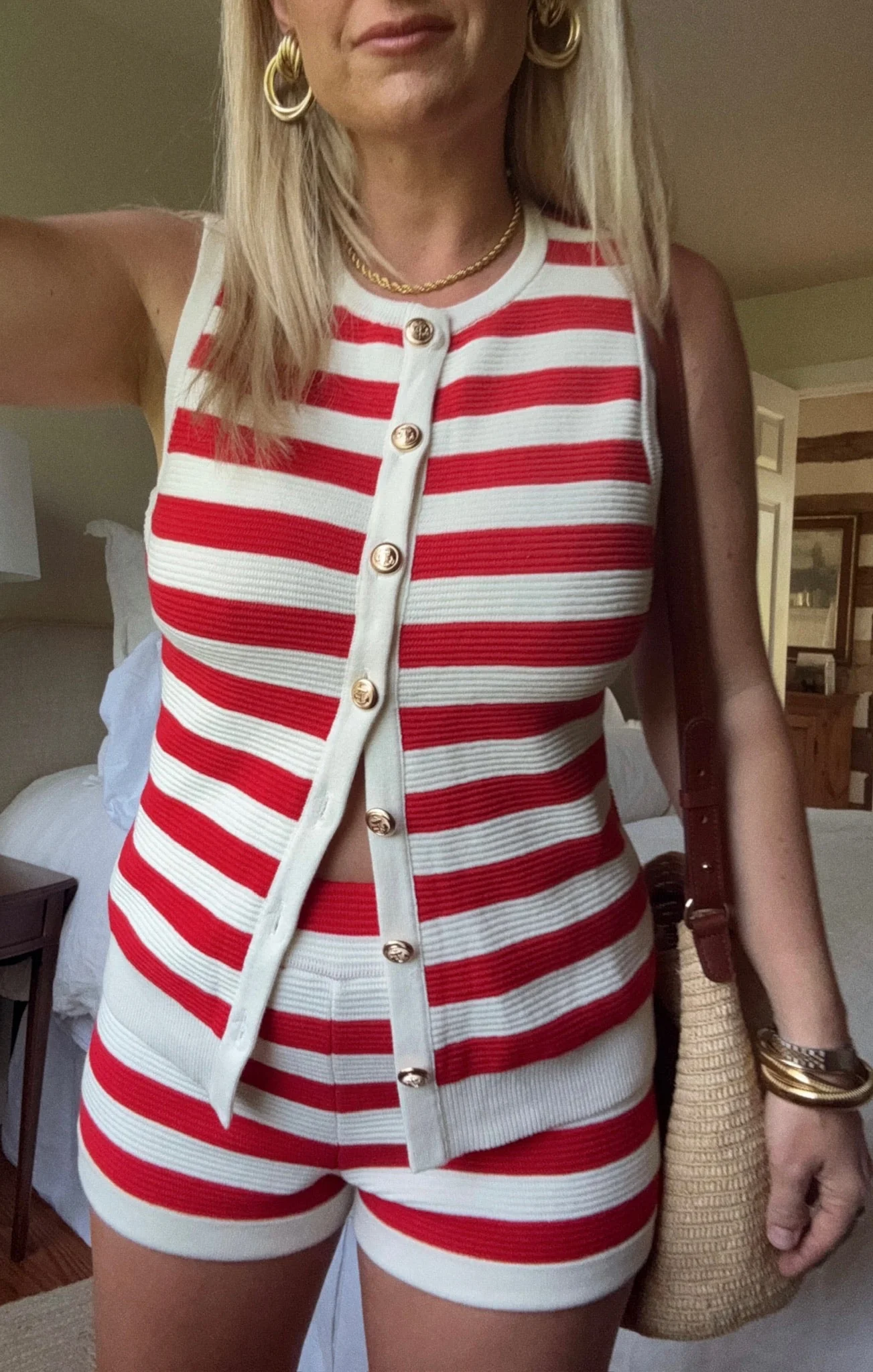 Devin Shorts ~ Red Stripe Delight Knit - Image 5