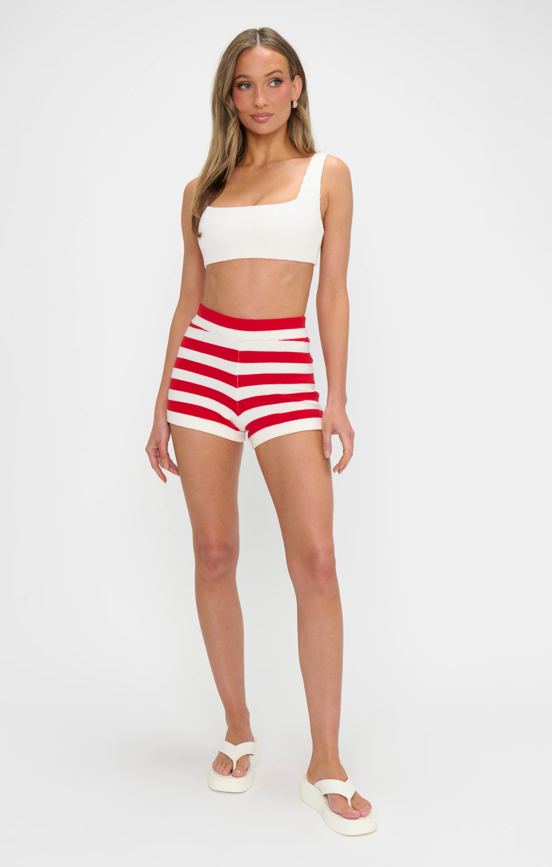Devin Shorts ~ Red Stripe Delight Knit - Image 9