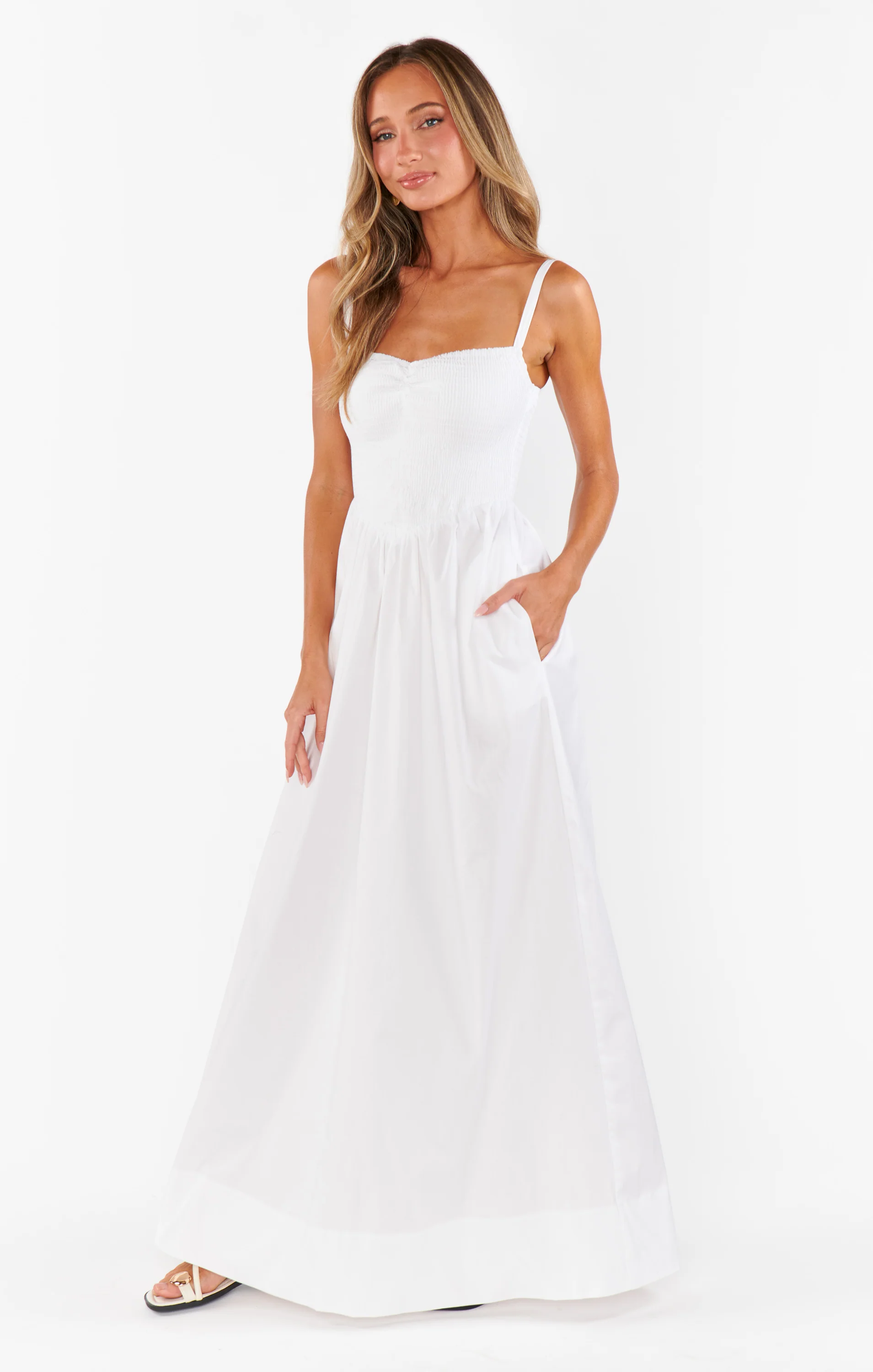 Dixie Maxi Dress ~ White Poplin - Image 2