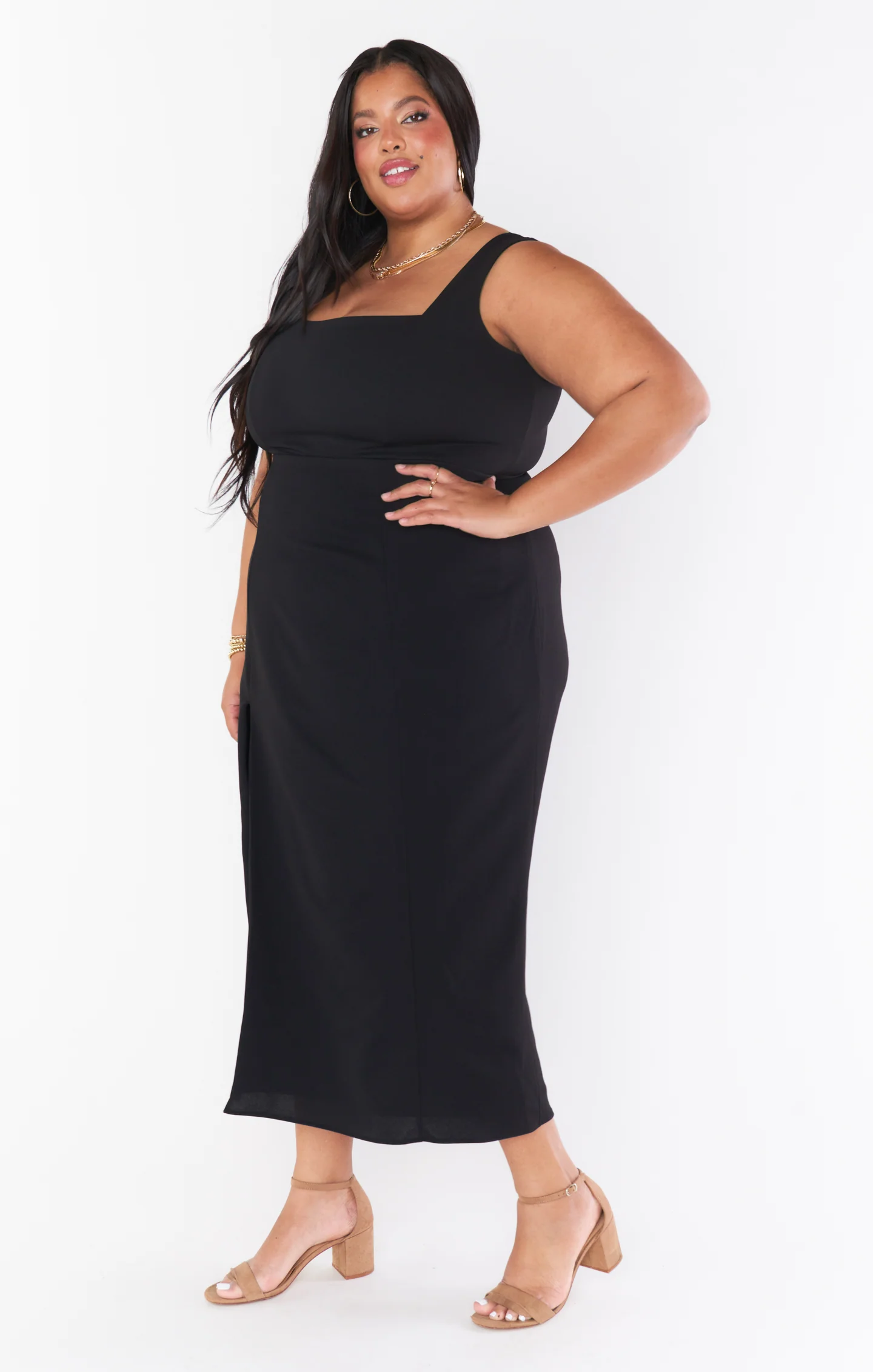 Eden Midi Dress ~ Black Stretch - Image 12