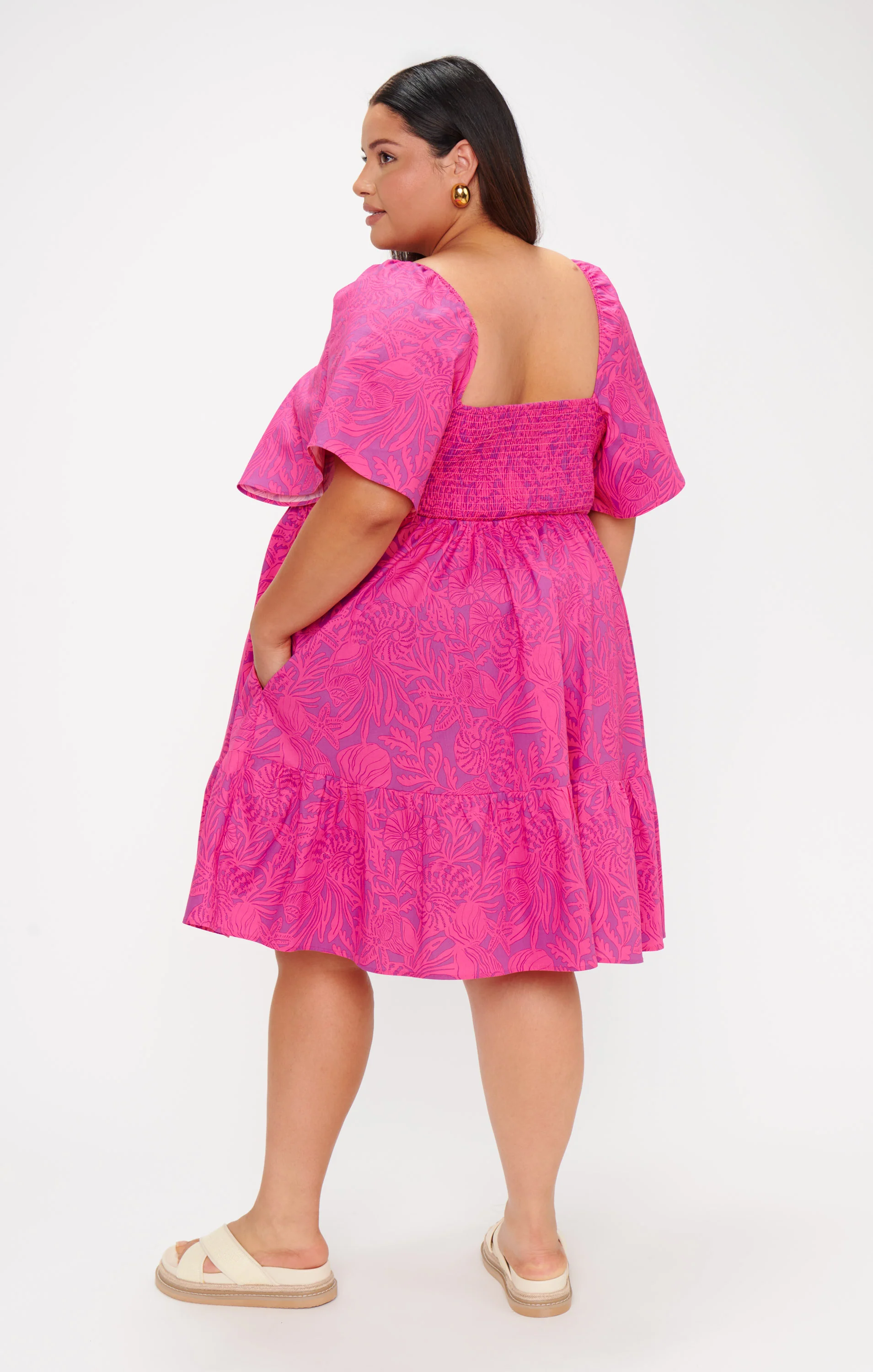 Erin Mini Dress ~ Pink Shells Poplin - Image 6