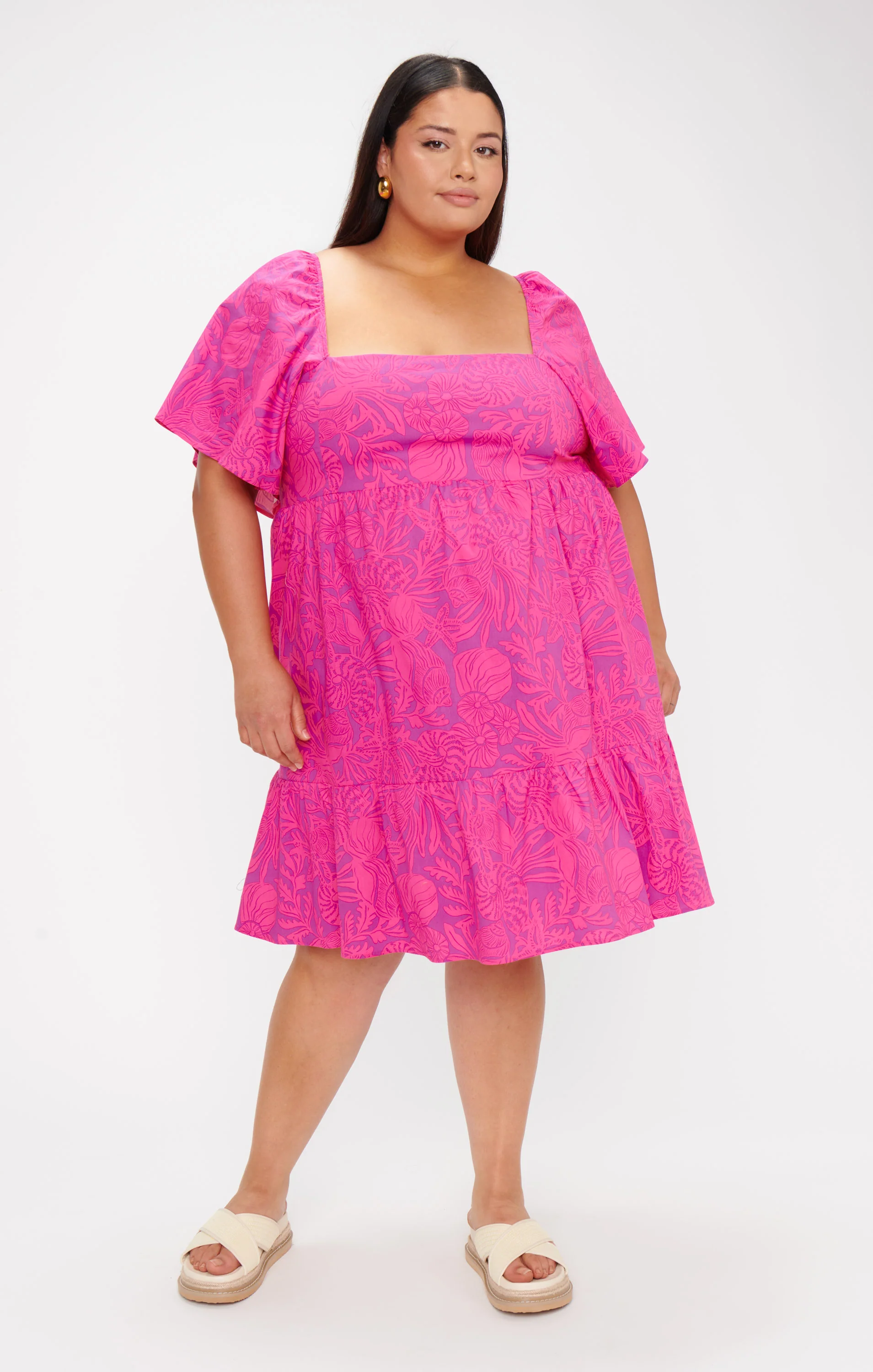 Erin Mini Dress ~ Pink Shells Poplin - Image 8