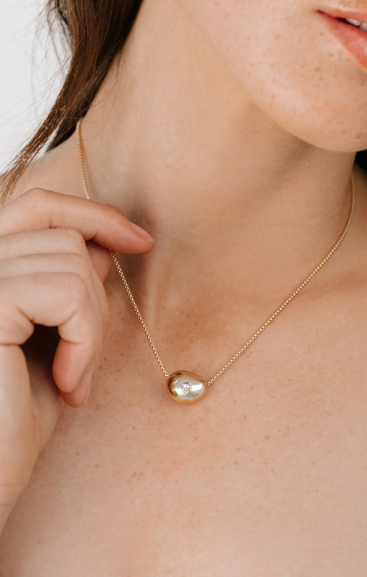 Ettika Crystal Dot Pebble Pendant Necklace ~ Gold - Image 2