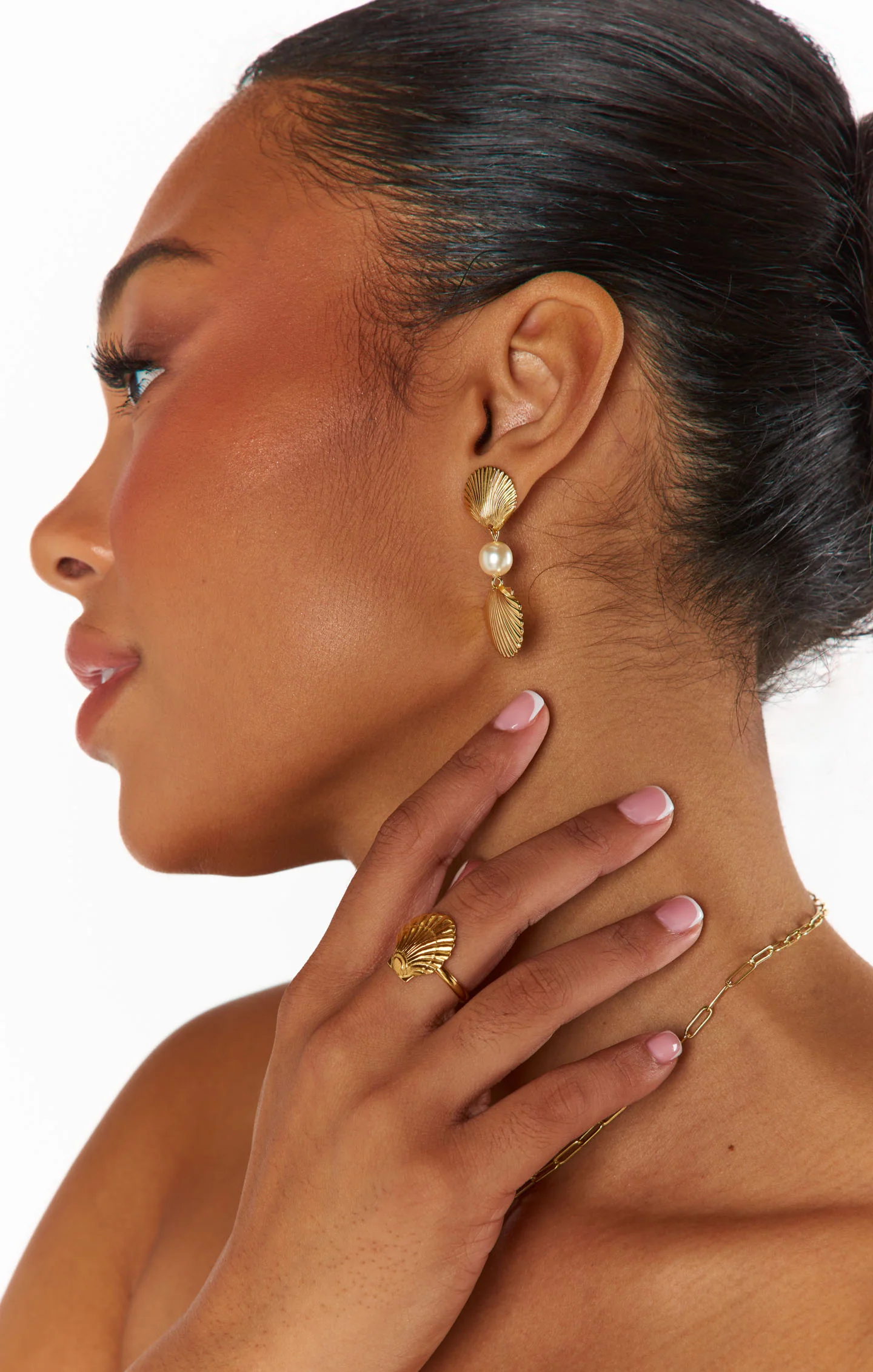 Faithy Jewels Sophie Shell Ring ~ Gold - Image 5