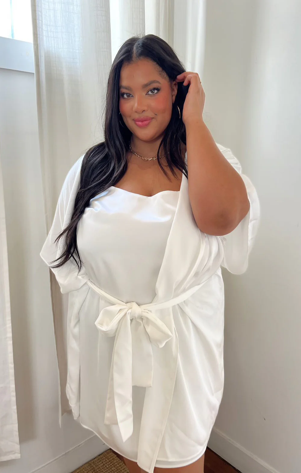 First Look Robe ~ Ivory Luxe Satin - Image 12
