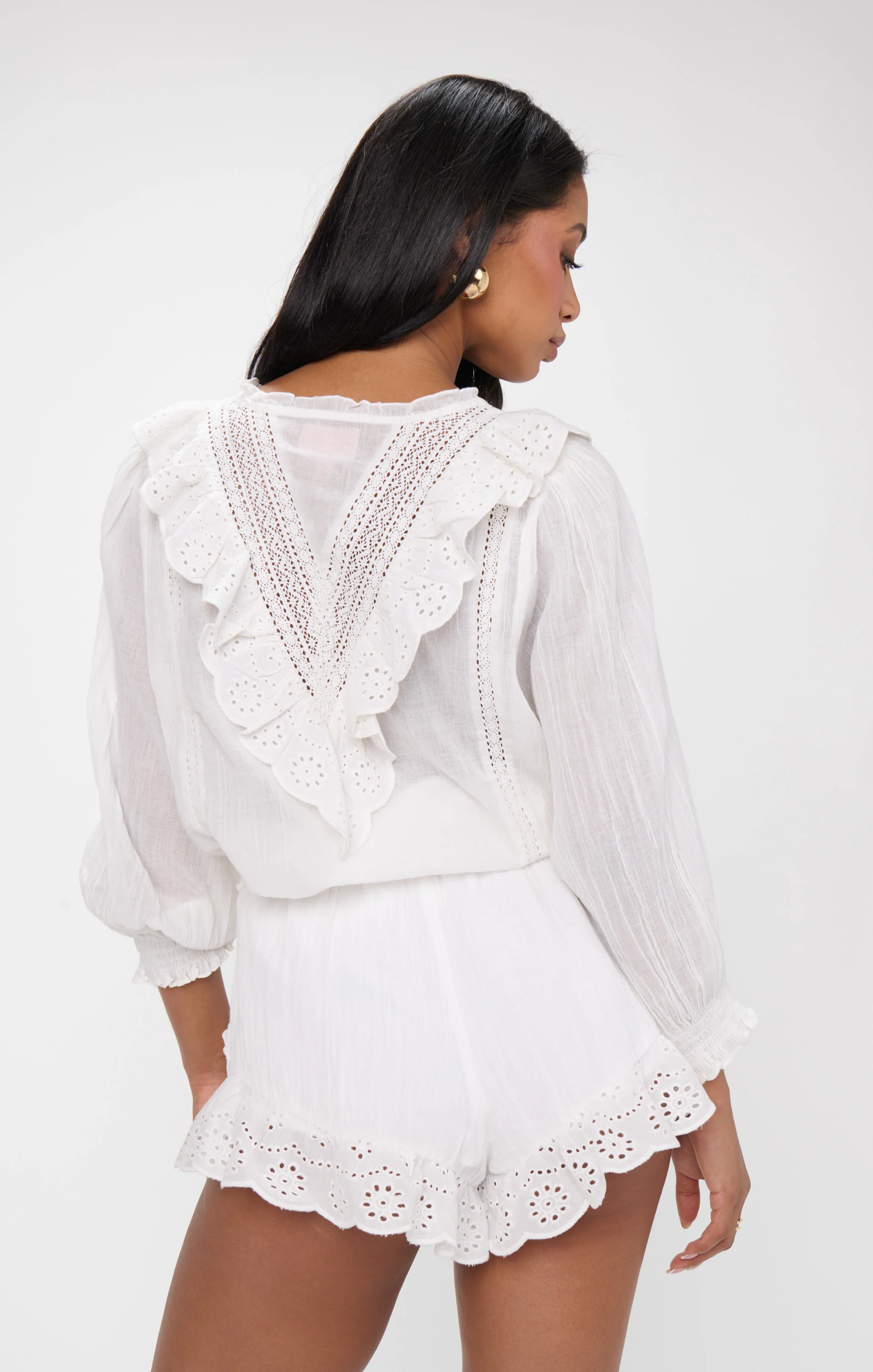 French Blouse ~ White Eyelet - Image 5