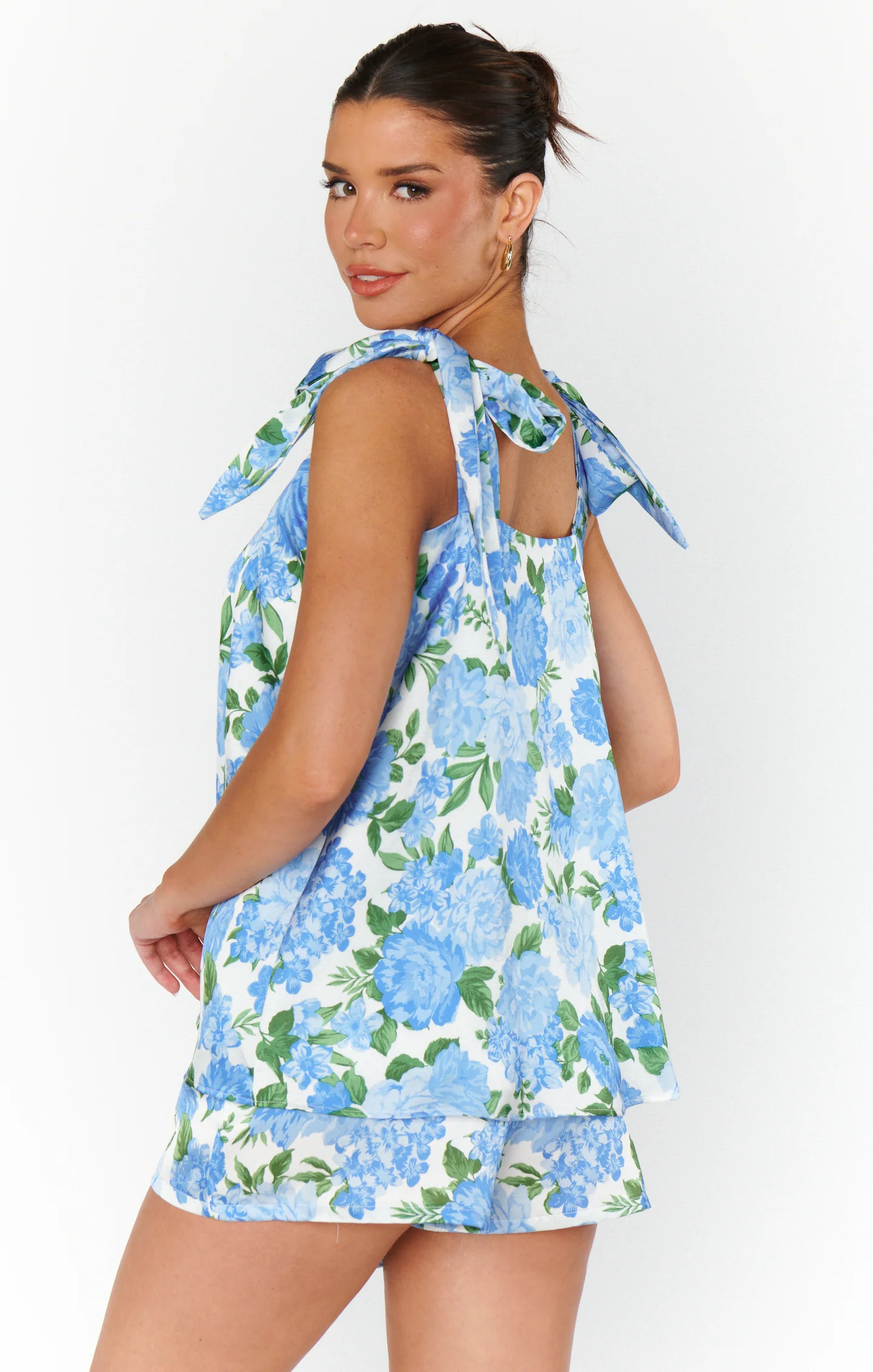 Glam Time Shorts ~ Cottage Floral Blue - Image 8