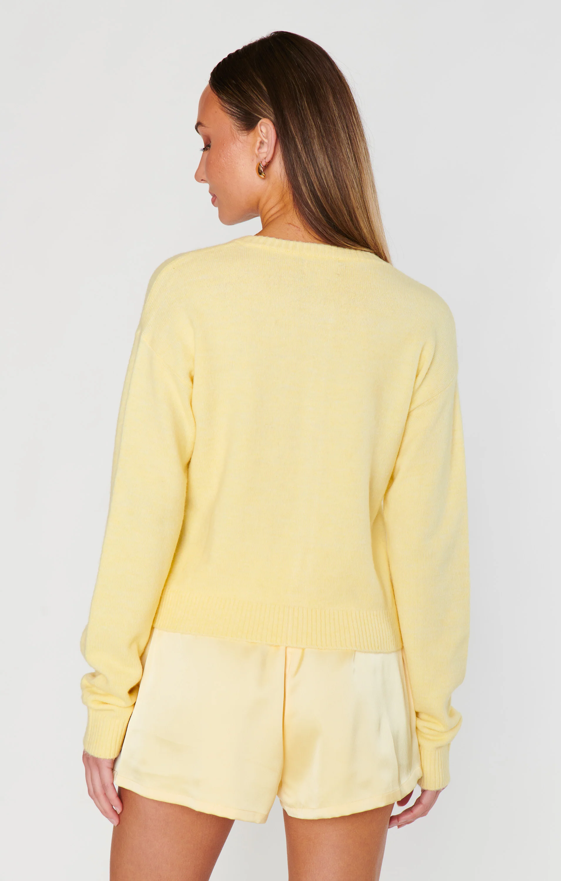 Glam Time Shorts ~ Pale Yellow Luxe Satin - Image 3