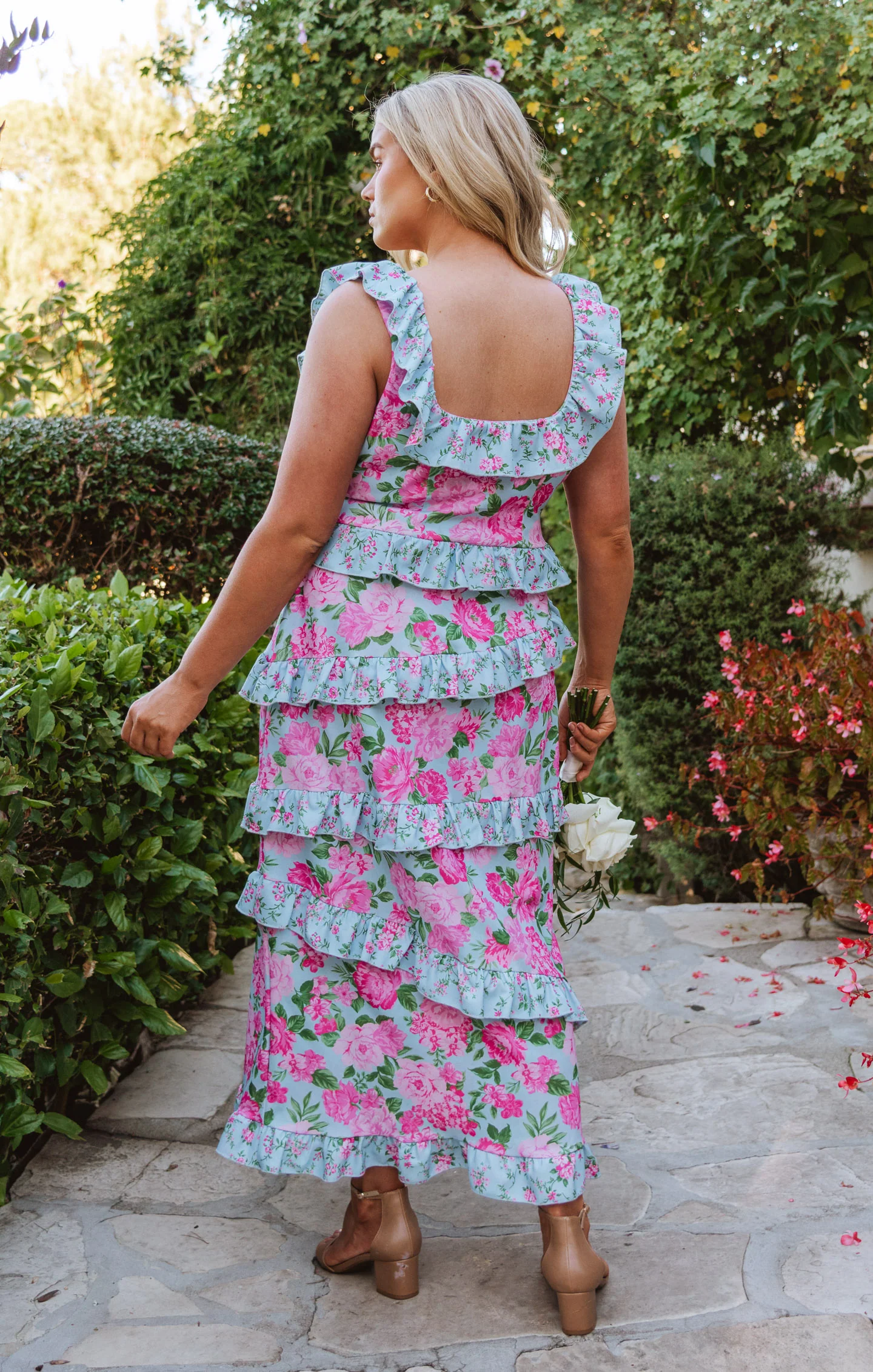 Greta Dress ~ Cottage Floral Multi Stretch - Image 2