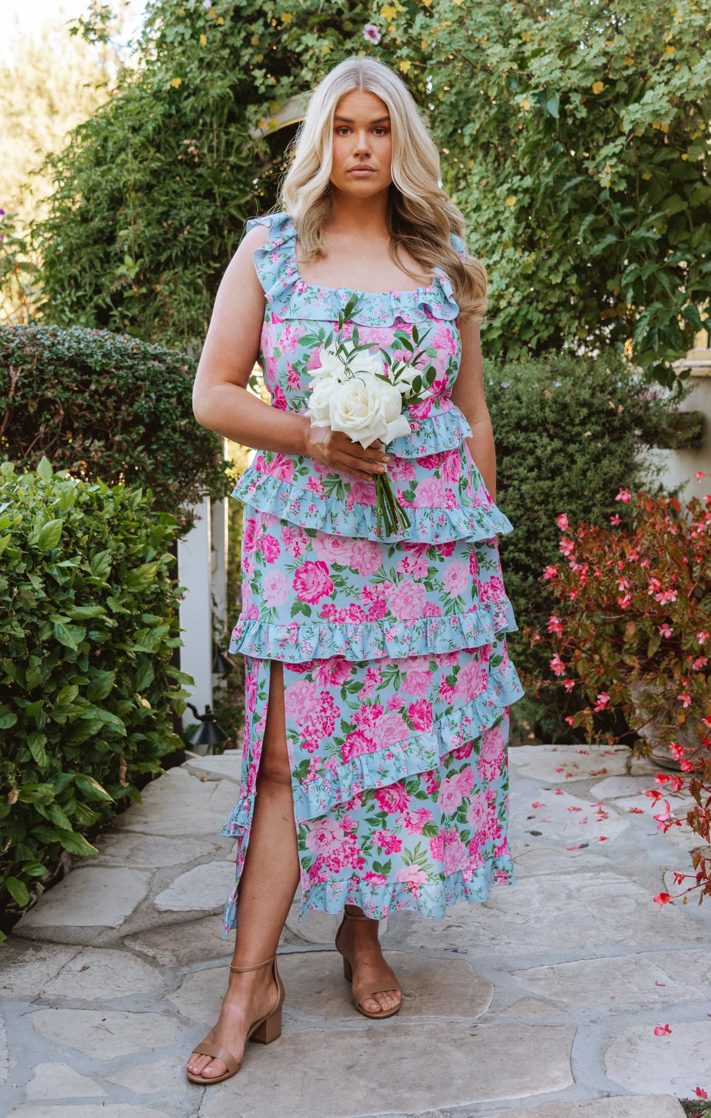Greta Dress ~ Cottage Floral Multi Stretch - Image 5