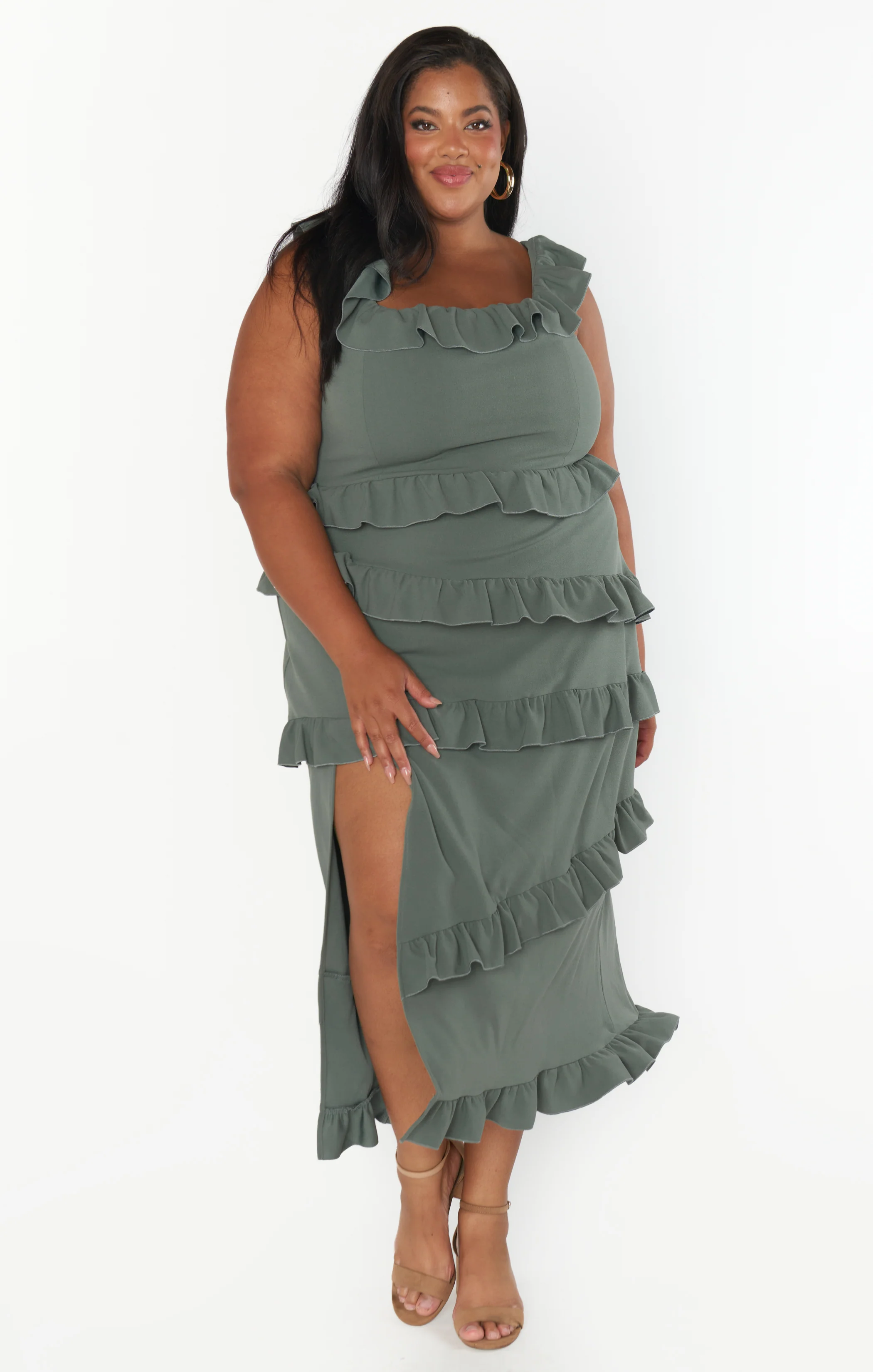 Greta Dress ~ Deep Sage Stretch - Image 10
