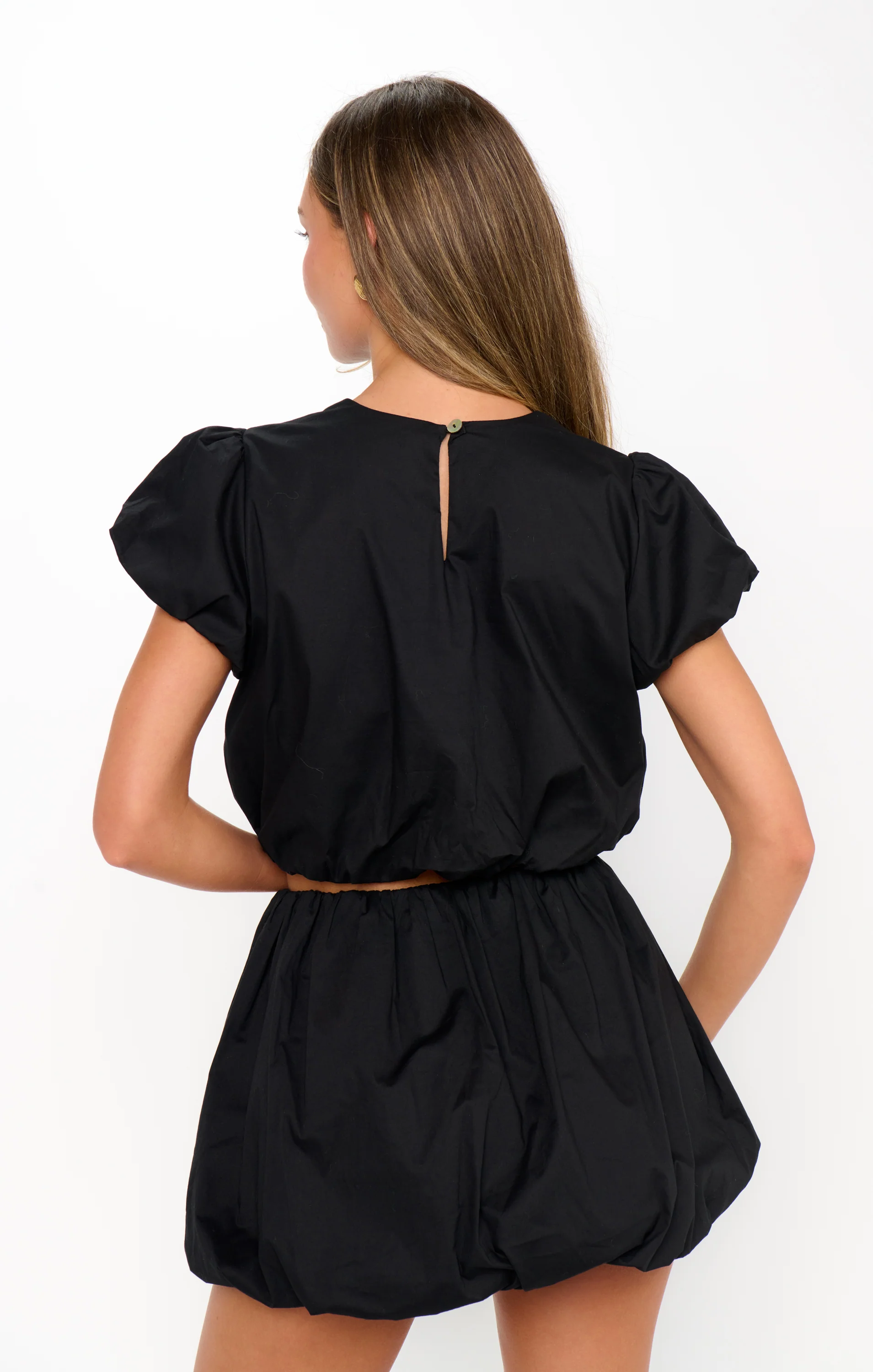 Highland Crop Top ~ Black Poplin - Image 2