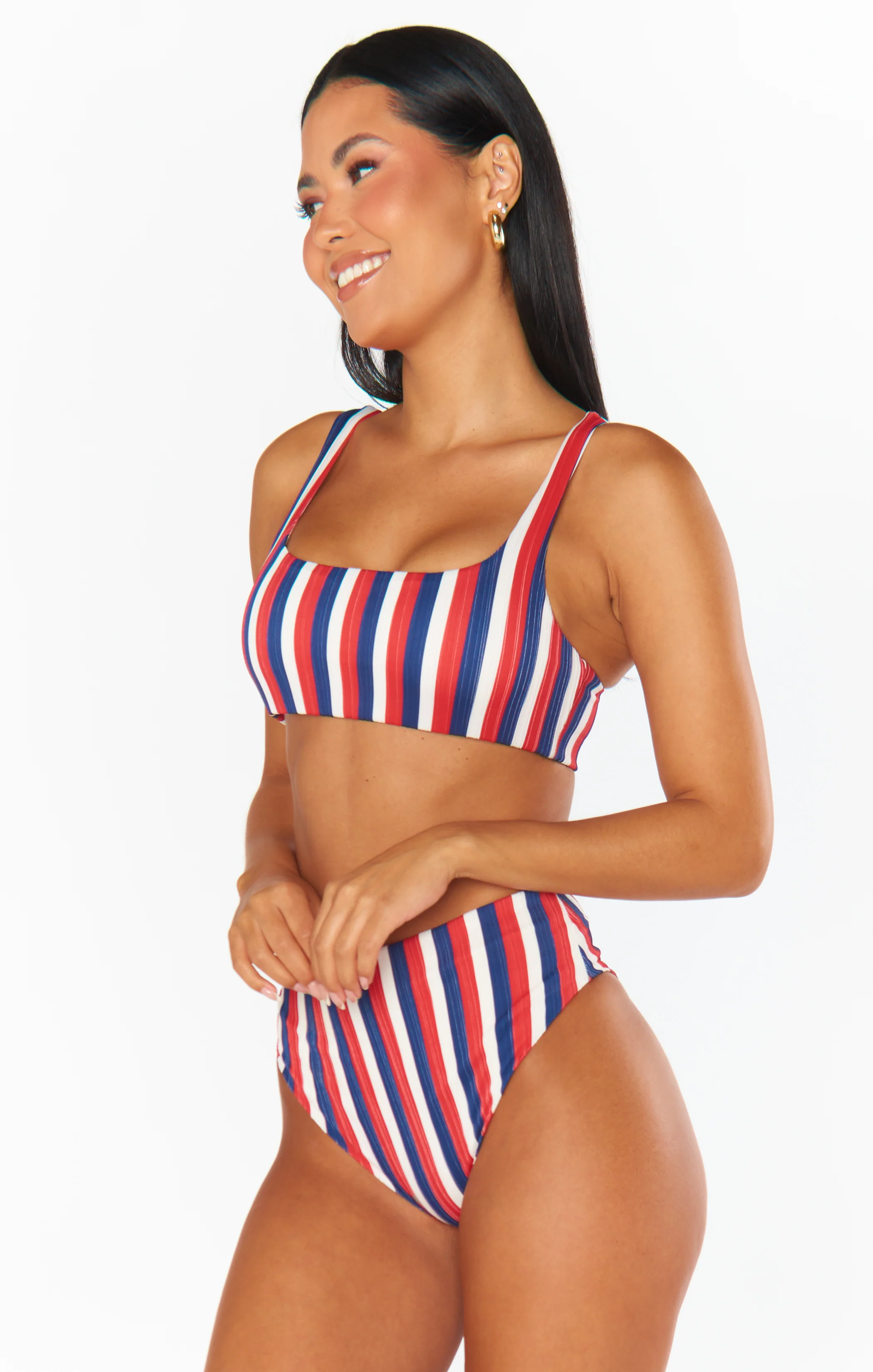 Hot Tub Top ~ Americana Stripe Micro Rib - Image 2