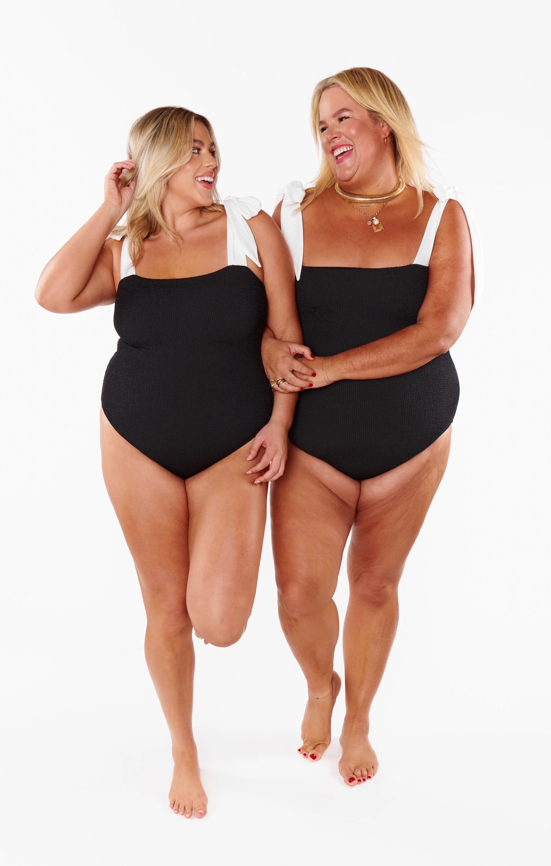 Hudson One Piece ~ Black Scrunch with White Bow - Image 10