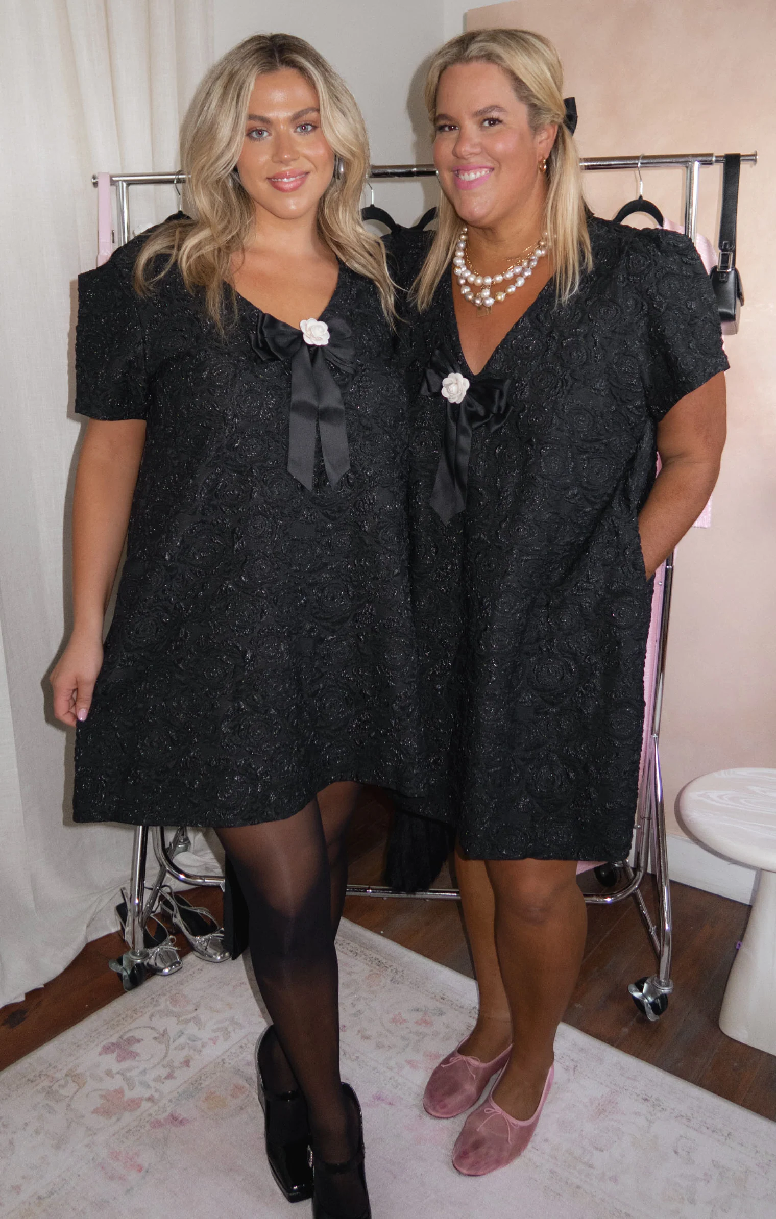 Jeanette Dress ~ Black Blooms Jacquard - Image 3