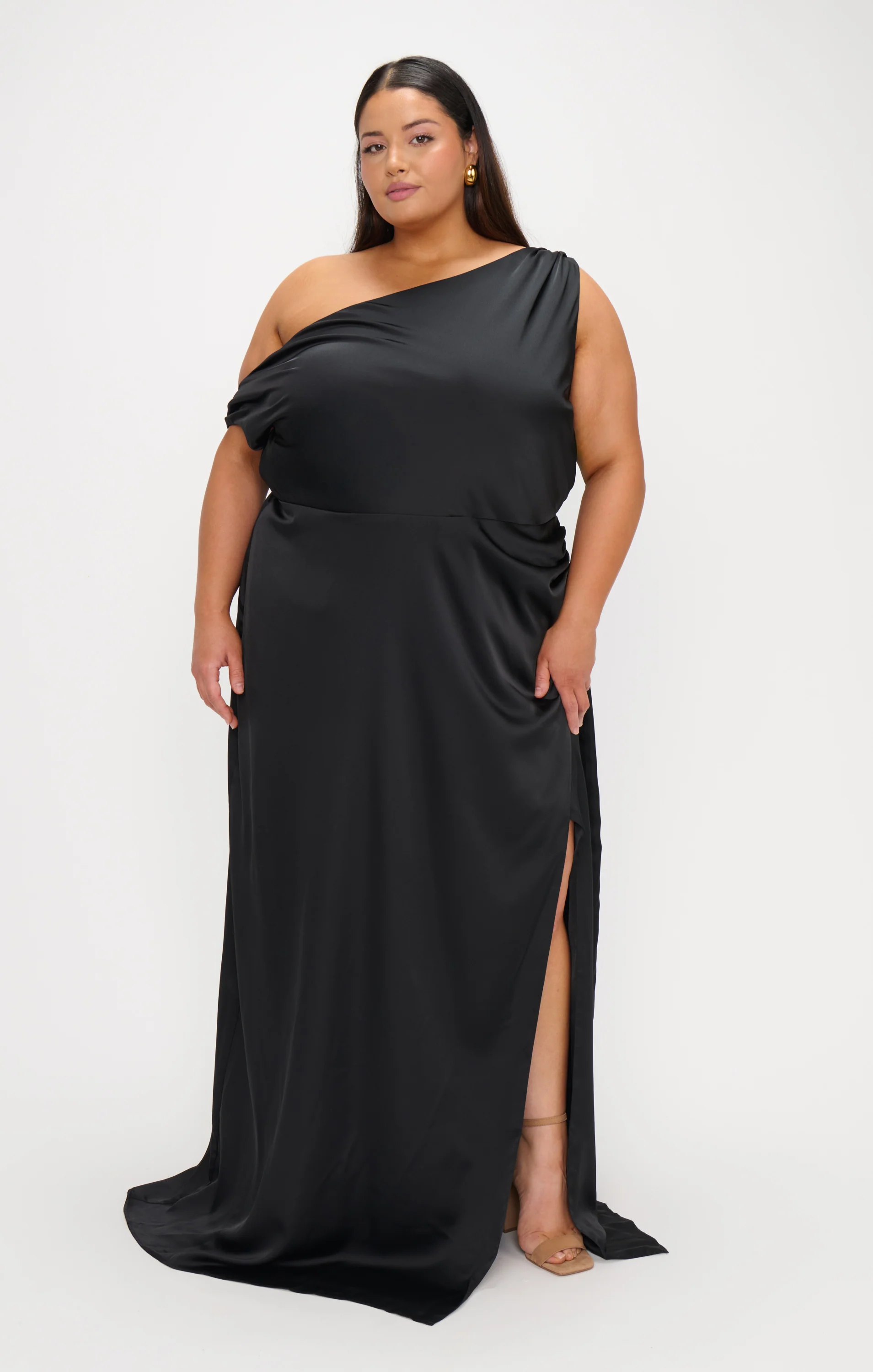 Jodie Dress ~ Black Luxe Satin - Image 3