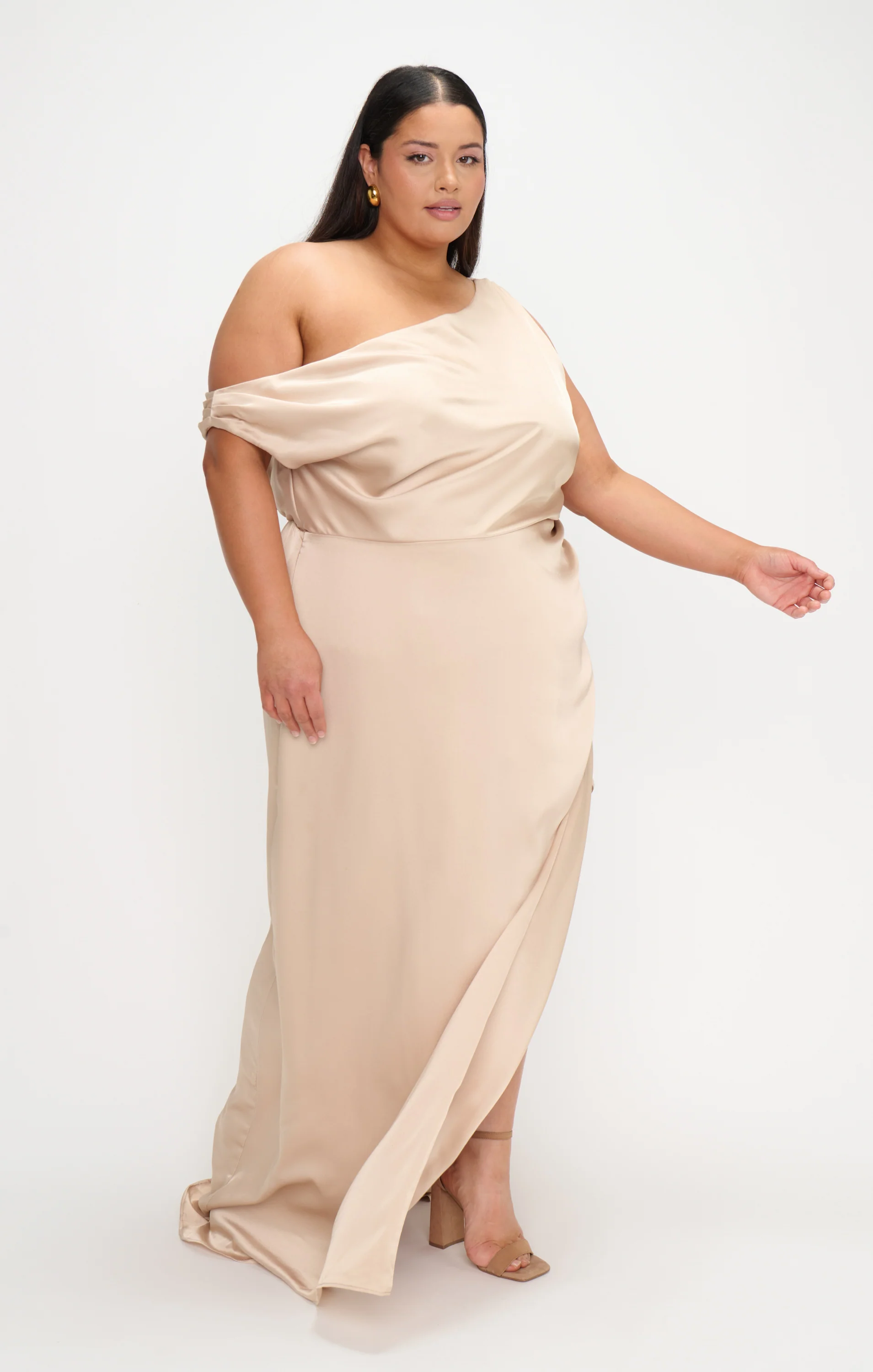 Jodie Dress ~ Champagne Luxe Satin - Image 11