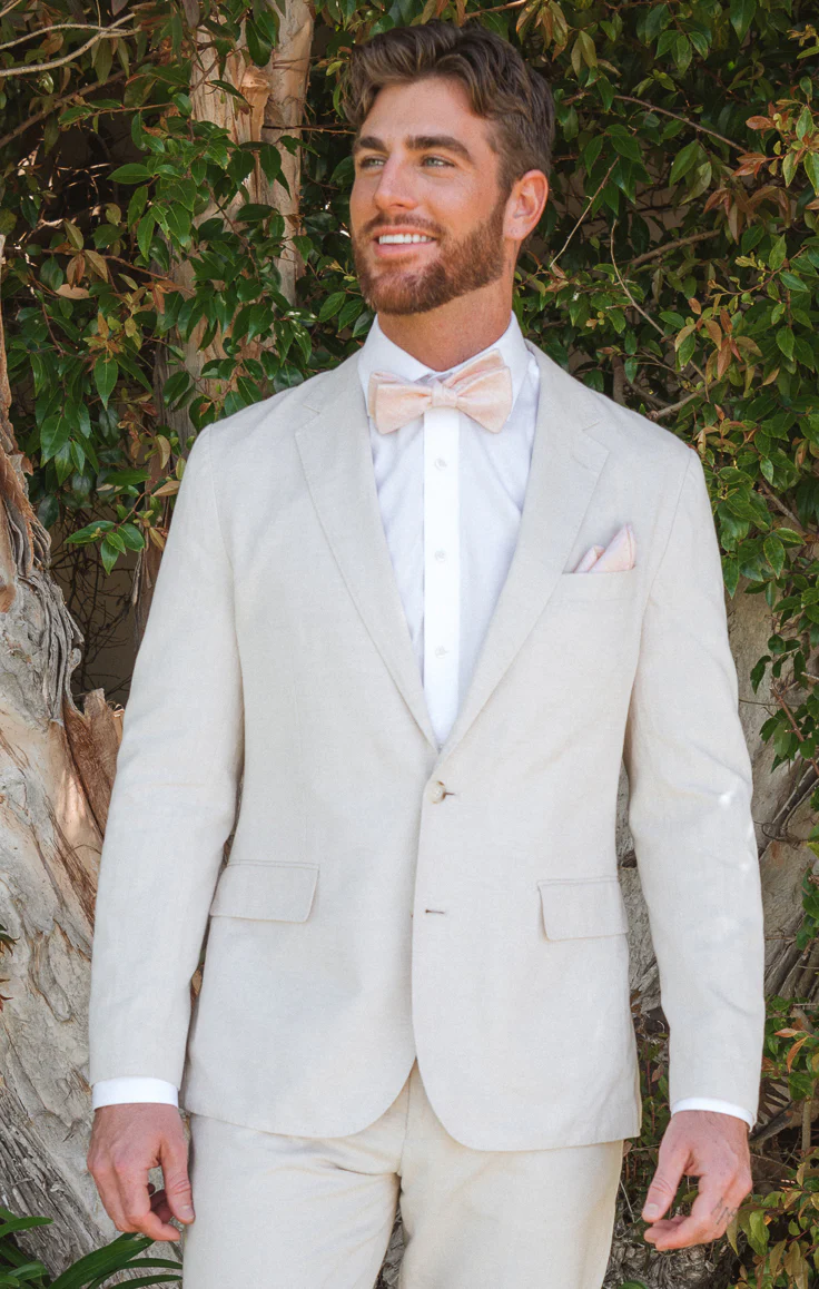 Josh Bow Tie ~ Dusty Blush Linen - Image 5