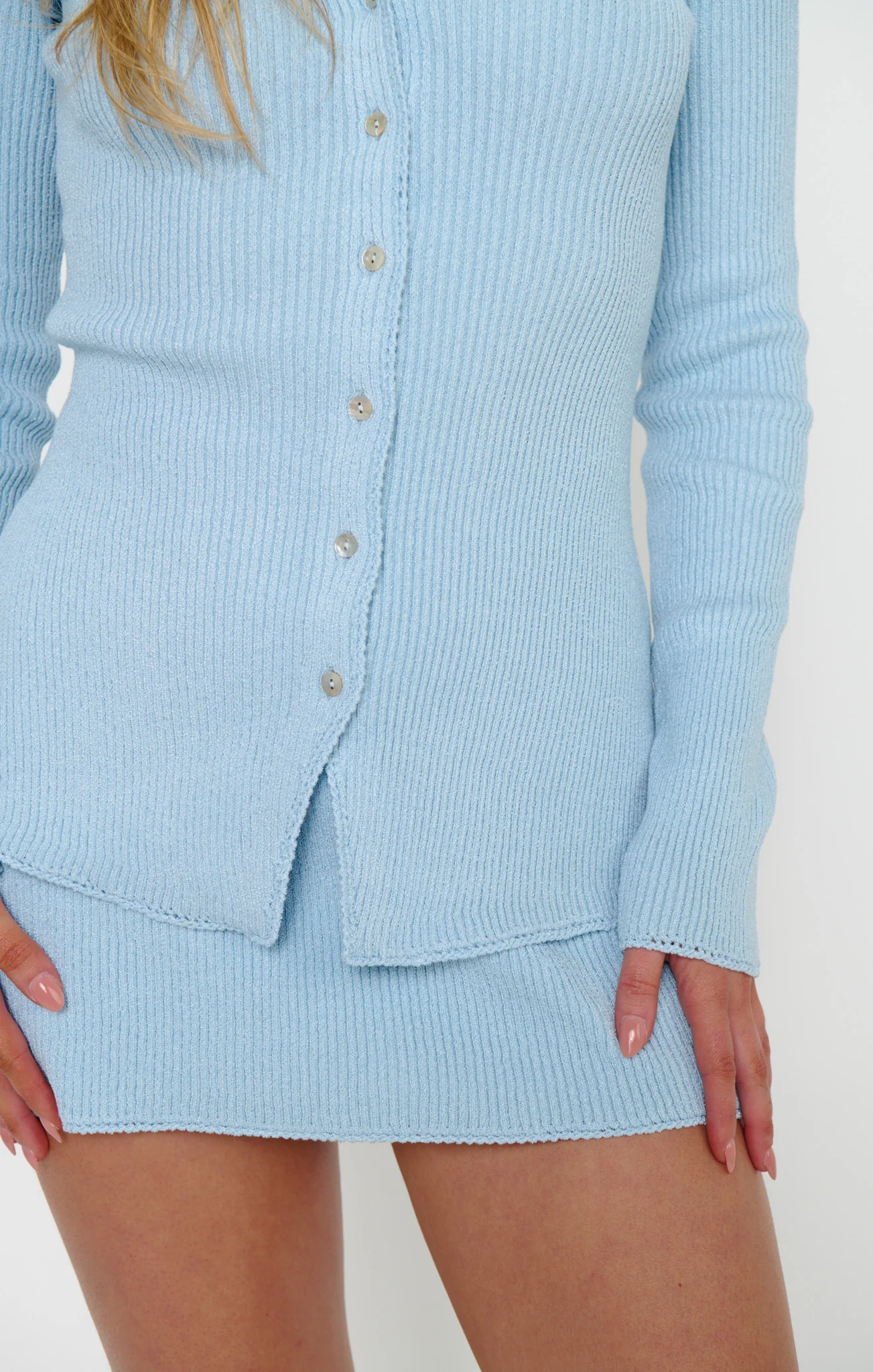 Josie Mini Skort ~ Baby Blue Rib Knit - Image 5