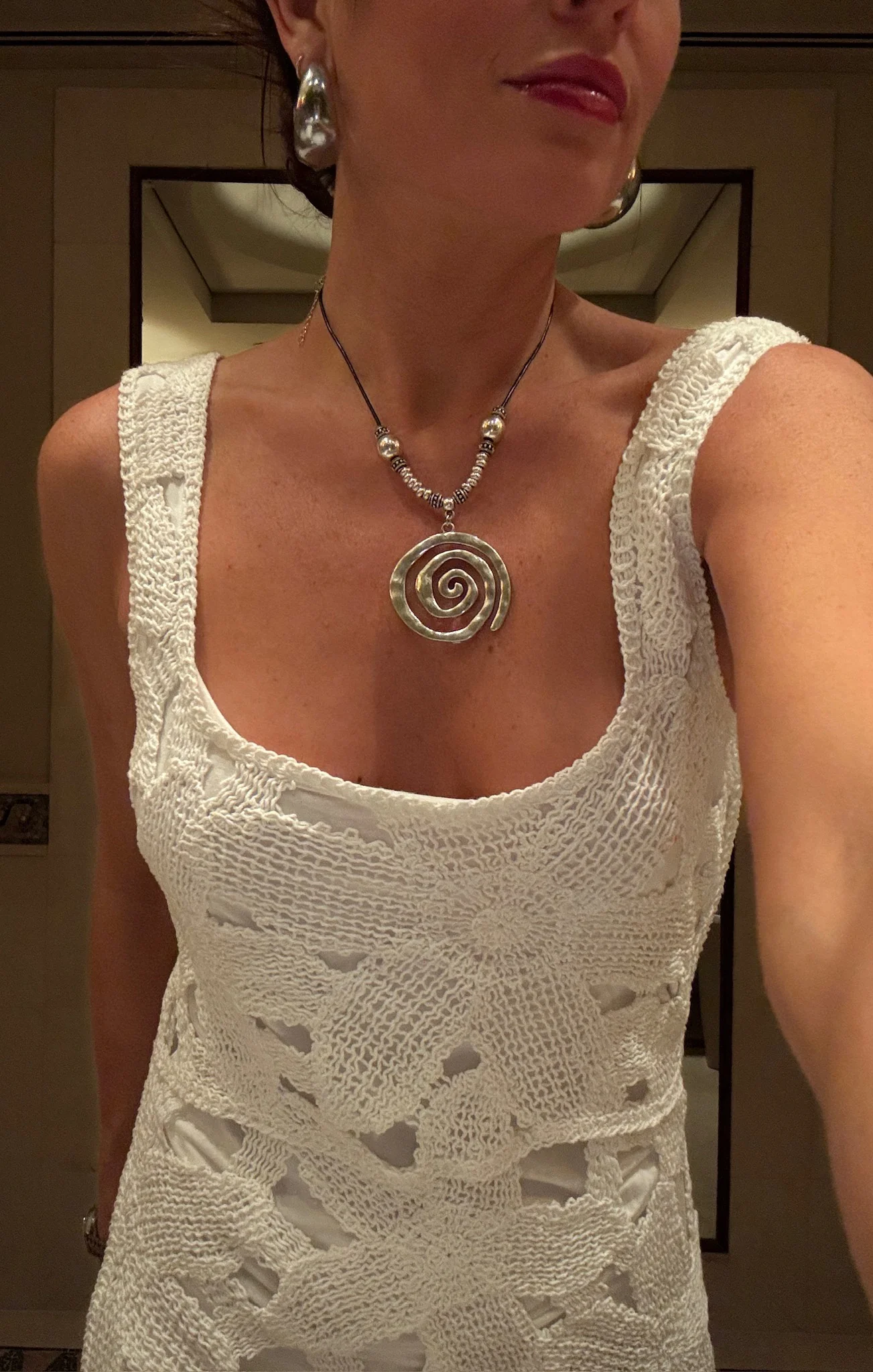 Lani Maxi Dress ~ White Bloom Crochet - Image 3