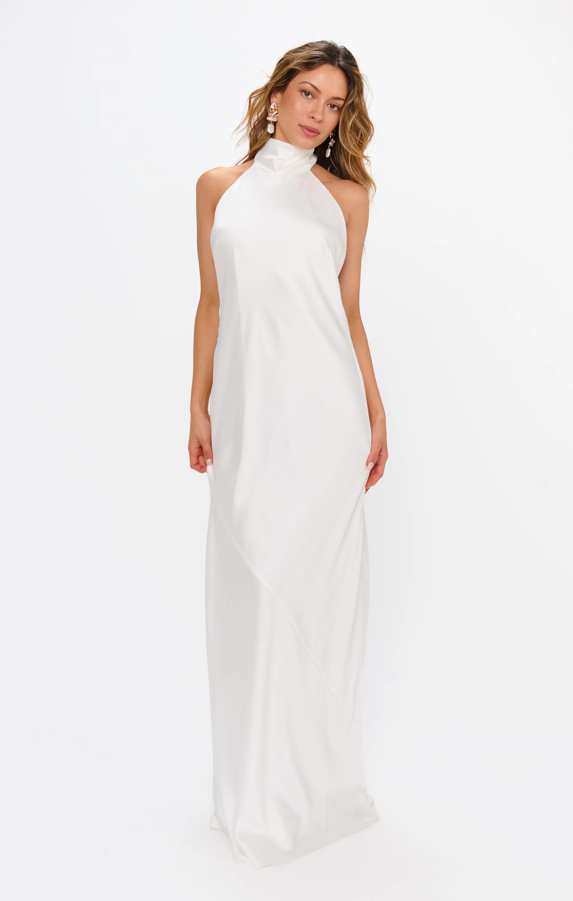 Lisa Maxi Dress ~ Ivory Luxe Satin - Image 4