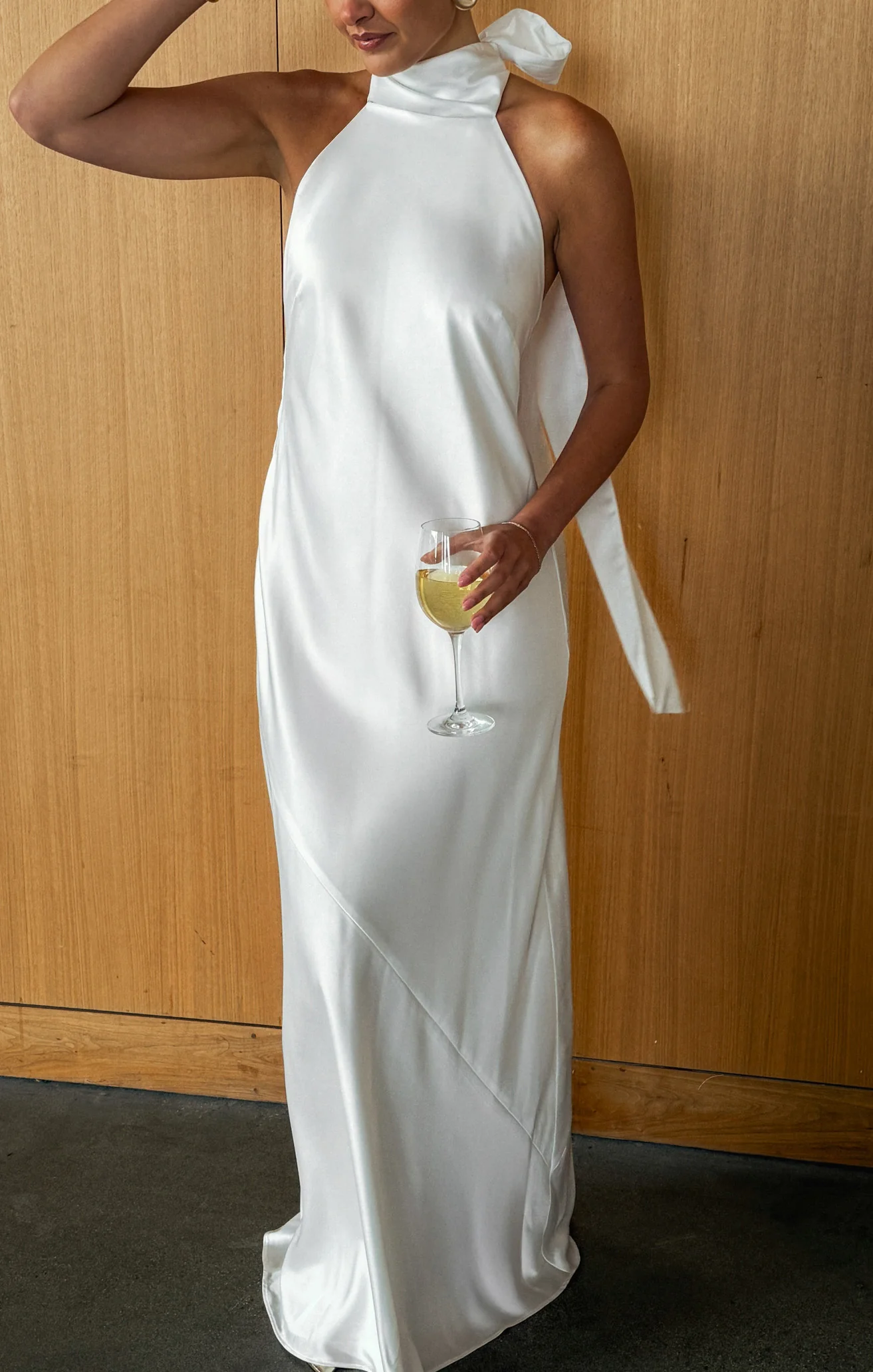 Lisa Maxi Dress ~ Ivory Luxe Satin - Image 9