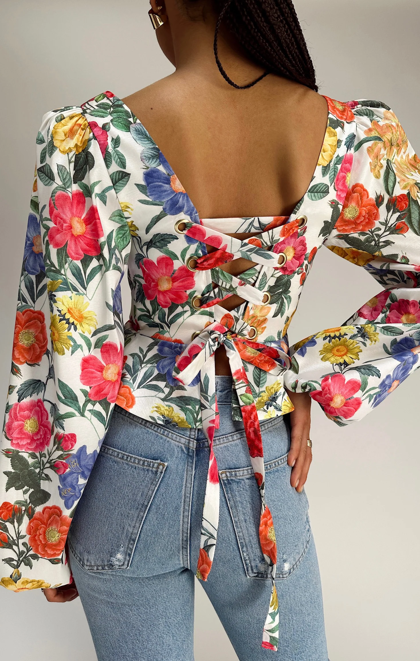 Lover Top ~ Charm Peony White Taffeta - Image 2