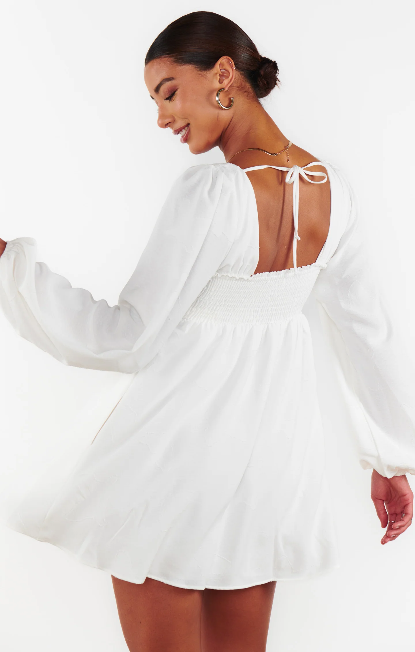 Marianna Mini Dress ~ White Clip Butterfly - Image 2