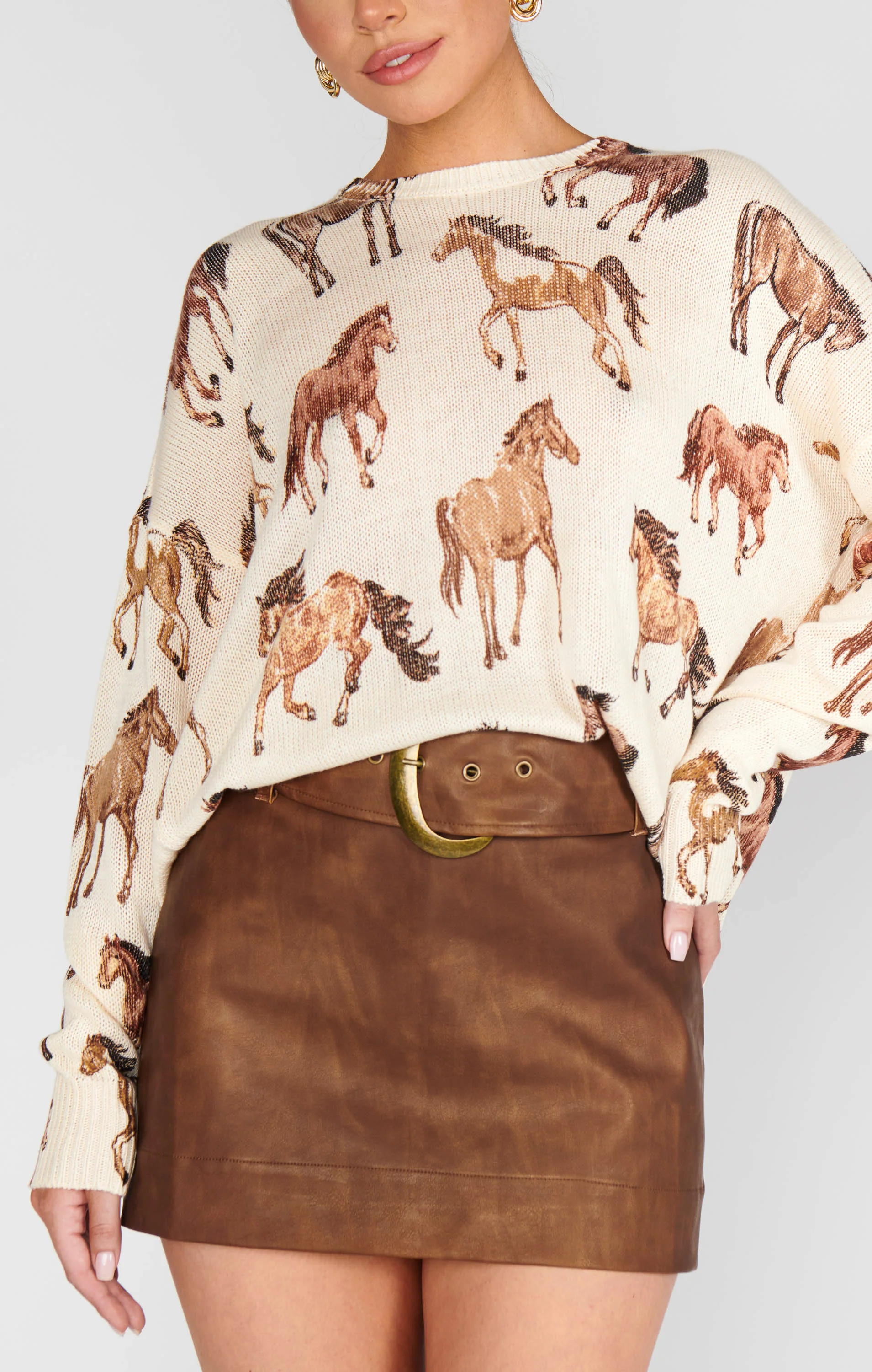 Maverick Mini Skirt ~ Chestnut Brown Faux Leather - Image 6