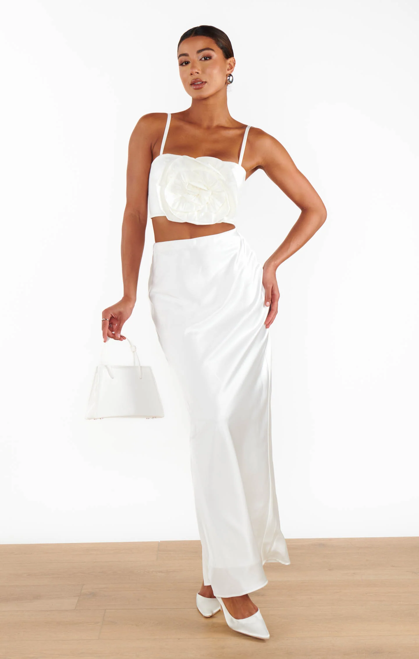 Maxi Slip Skirt ~ Ivory Luxe Satin - Image 11