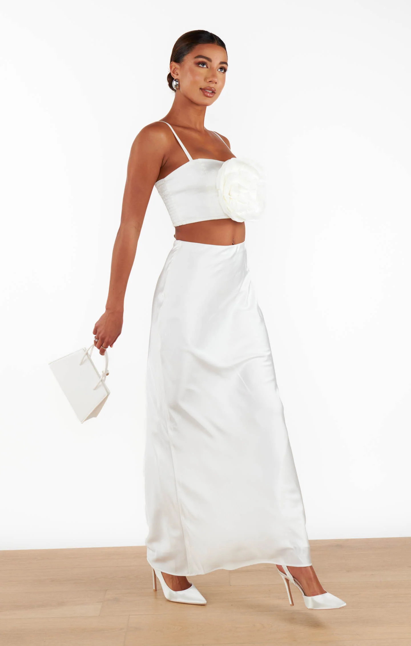Maxi Slip Skirt ~ Ivory Luxe Satin - Image 2